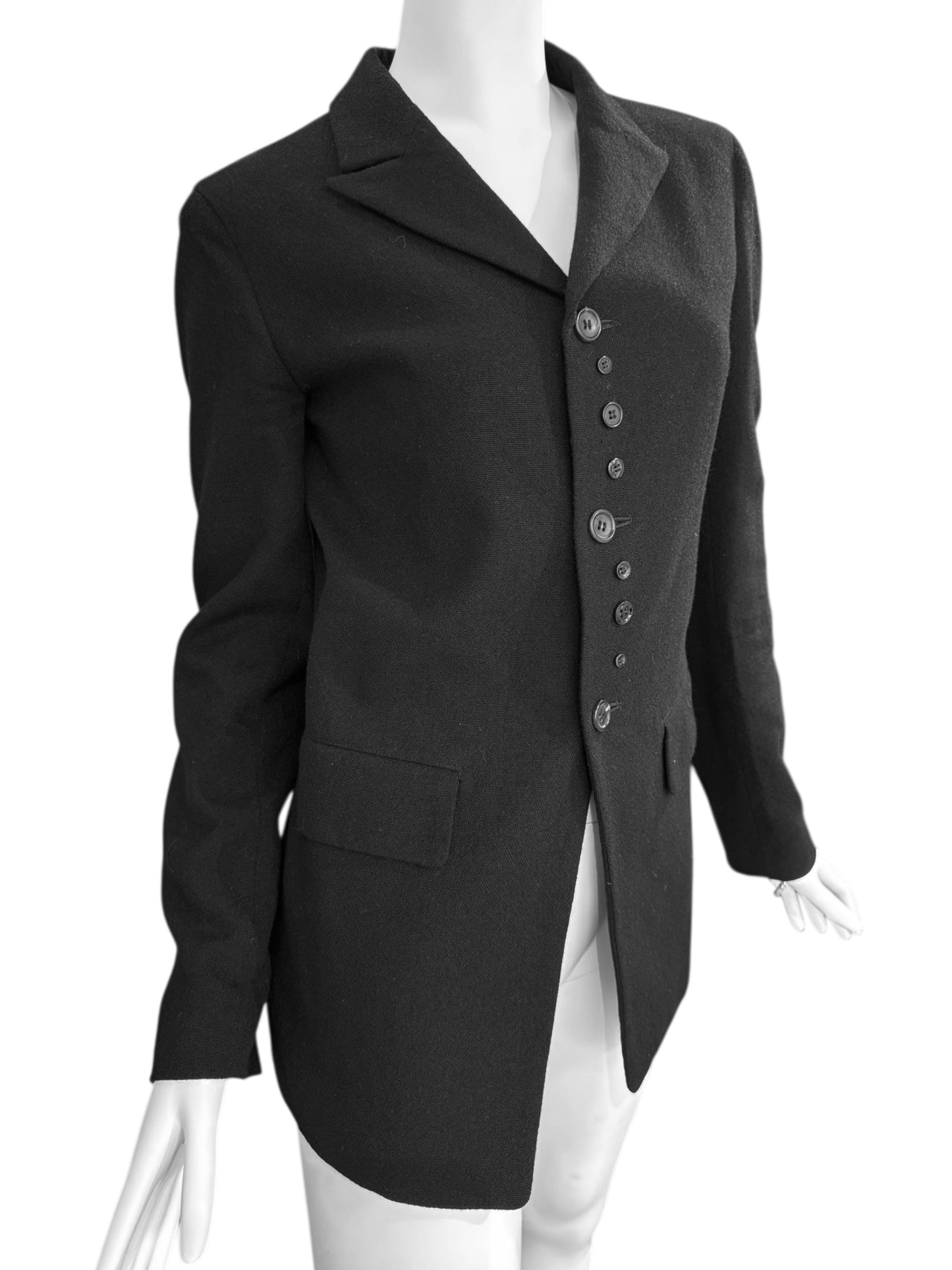 Y’S YOHJI YAMAMOTO FW1997 BLACK WOOL BUTTONS BLAZER