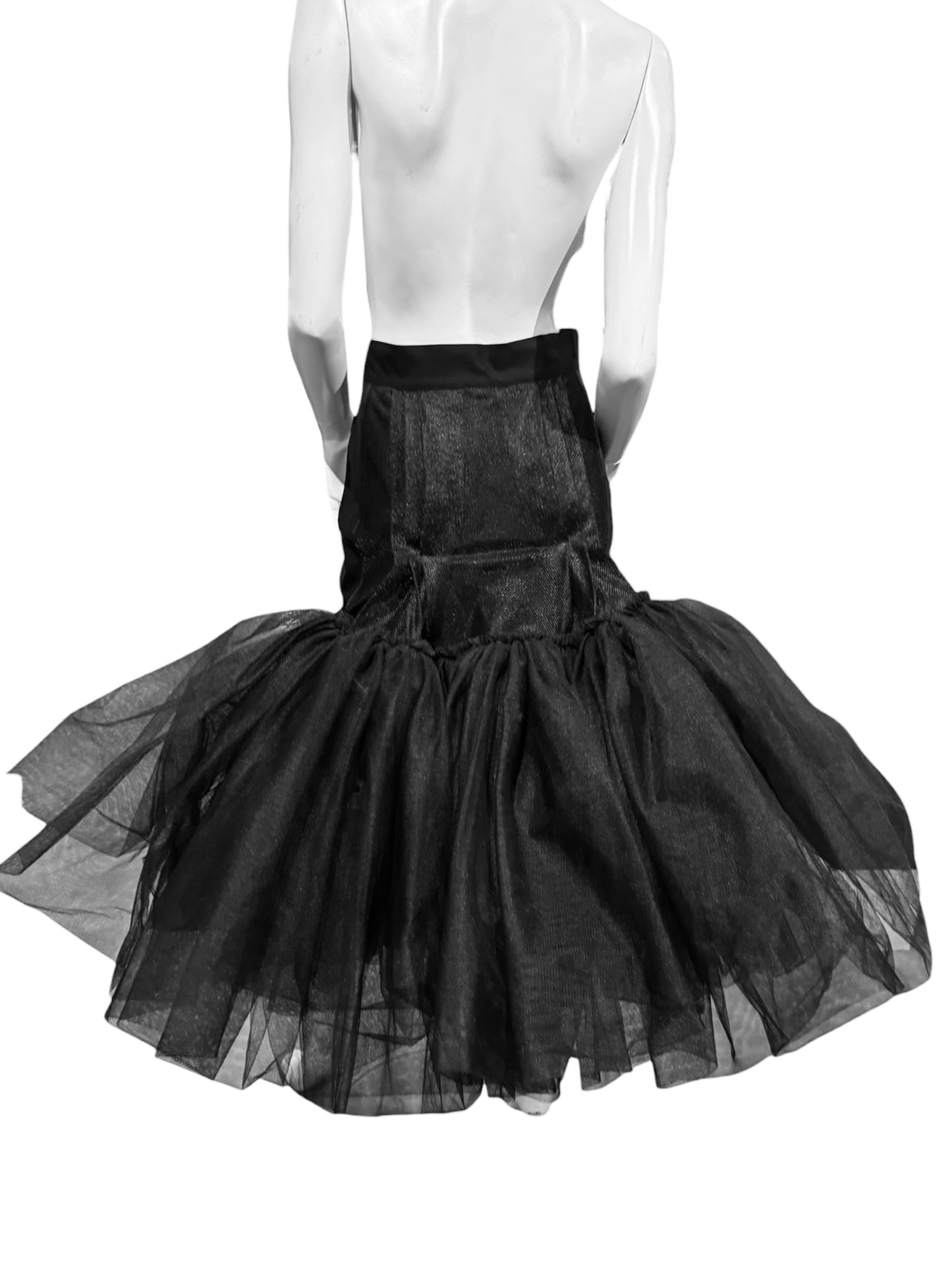 YOHJI YAMAMOTO SS2008 BLACK DRAMATIC TULLE SKIRT
