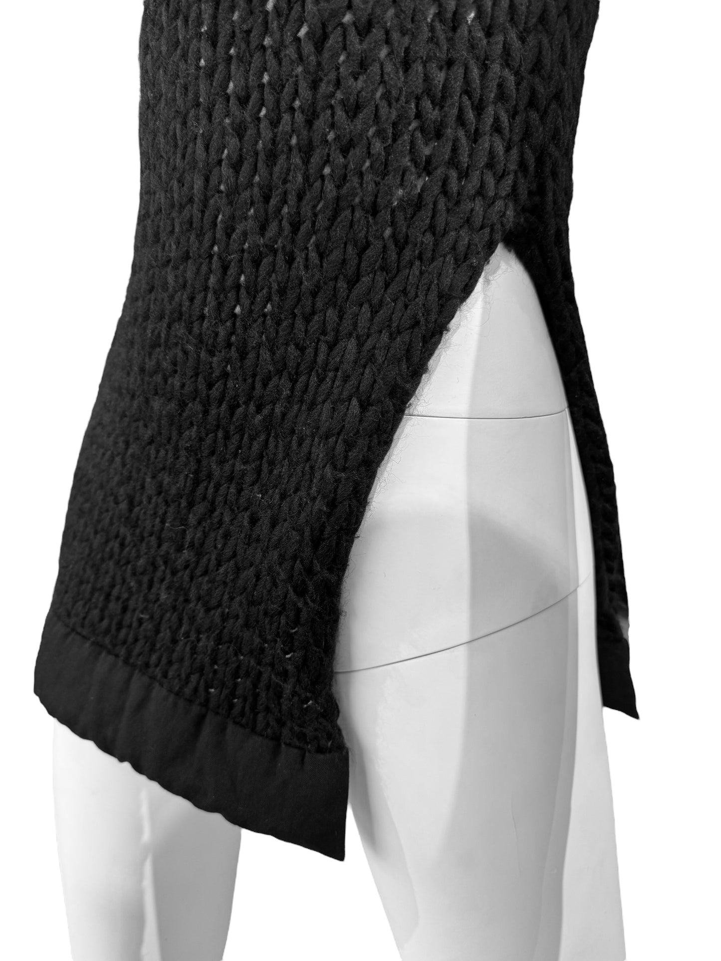 YOHJI YAMAMOTO FW2001 BLACK WOOL TANK TOP