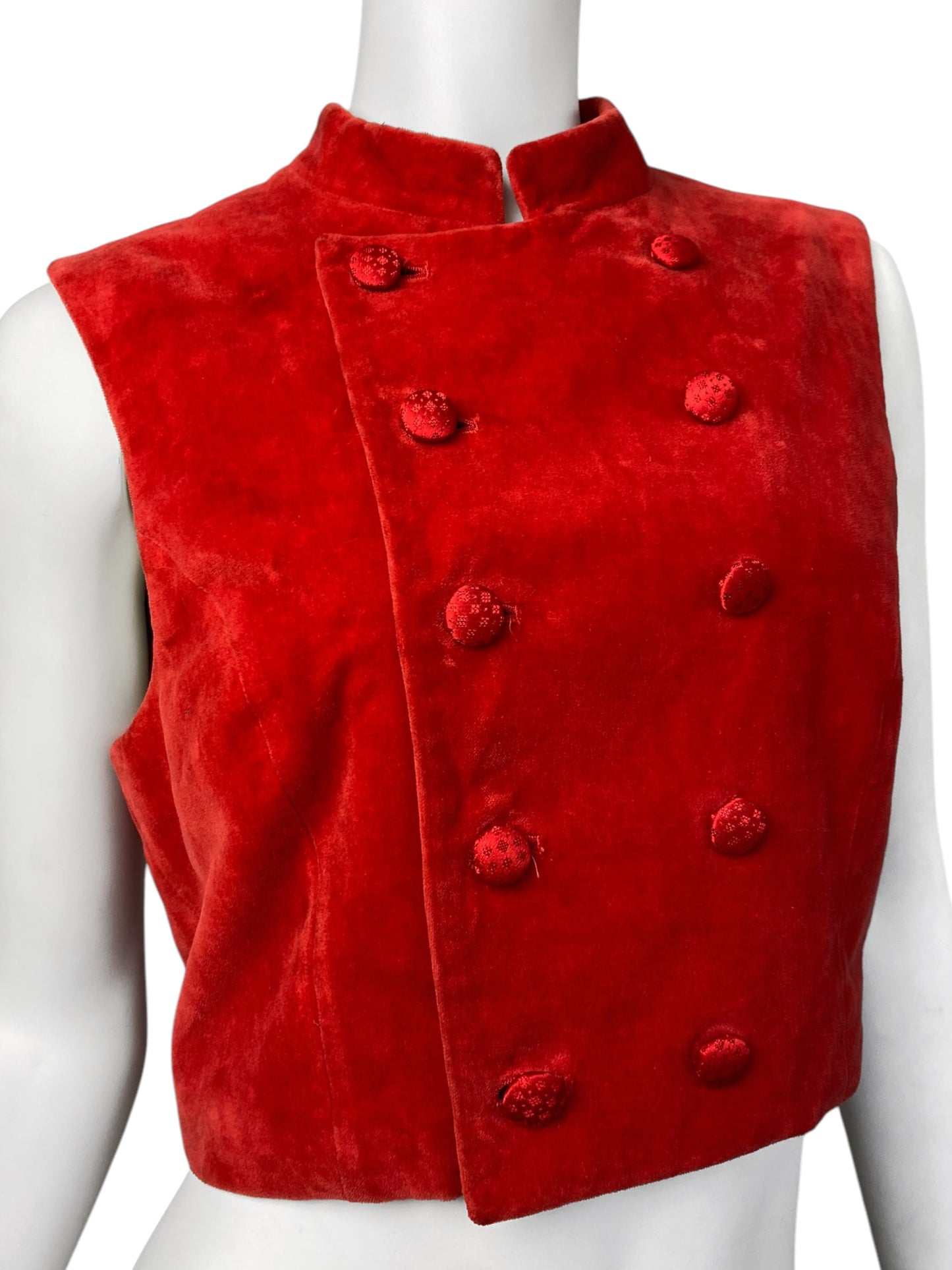 COMME DES GARÇONS FW1988 RED VELVET DOUBLE BREASTED WAISTCOAT