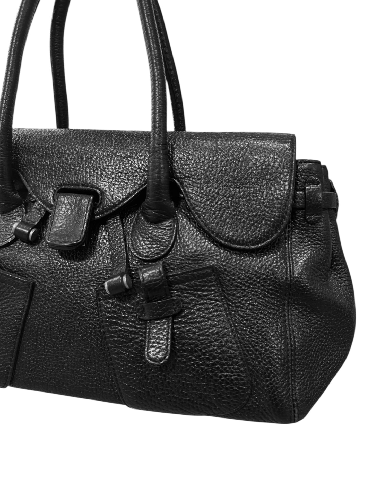 GIANFRANCO FERRE 2000s BLACK LEATHER BAG