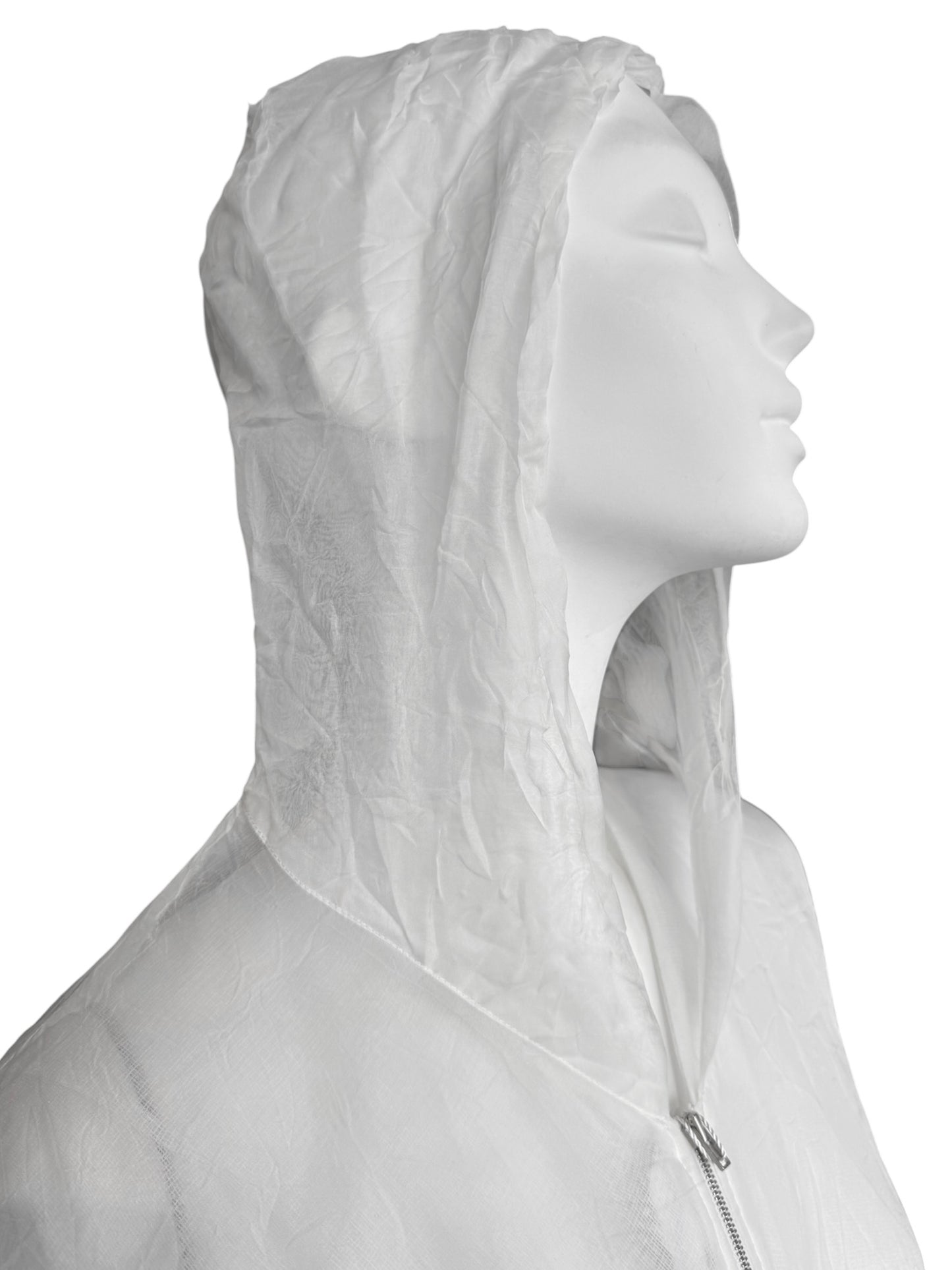 MAISON MARGIELA SS2021 BY JOHN GALLIANO WHITE CREASED LAYERED ZIP TOP