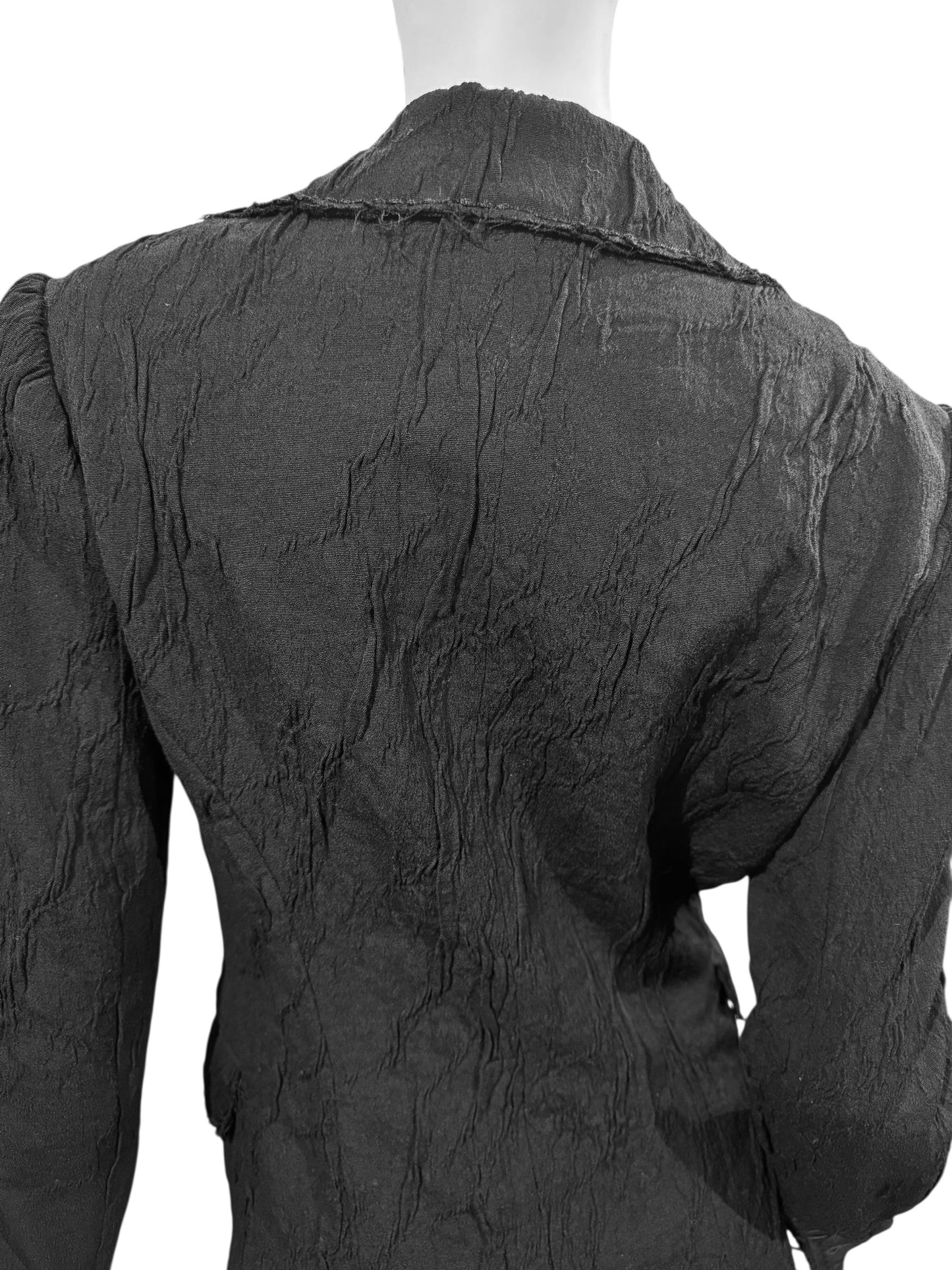 PLEIN SUD FW2005 BLACK WOOL CRINKLED BLAZER