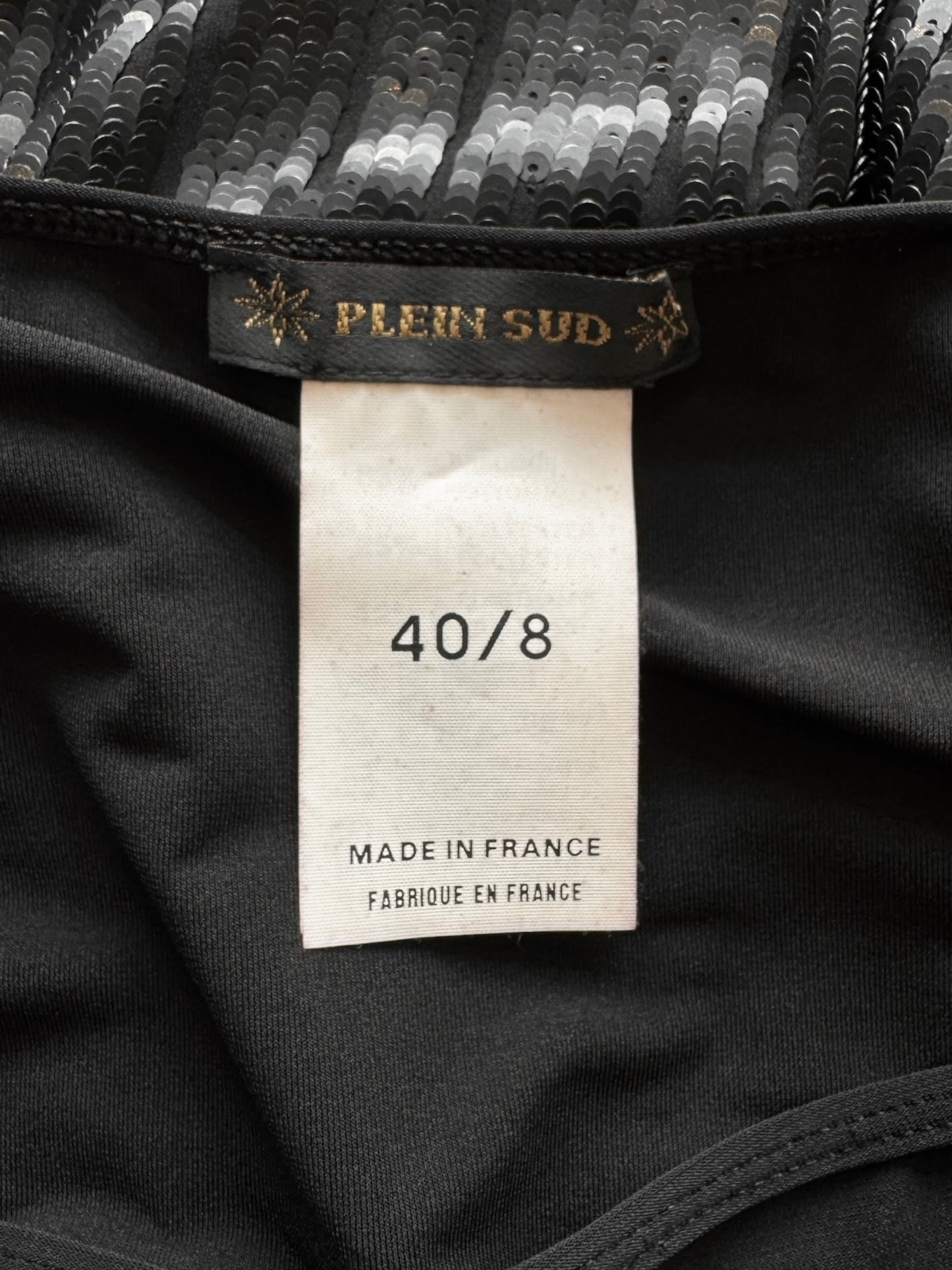 PLEIN SUD 2000s BLACK SEQUINS MIDI SKIRT