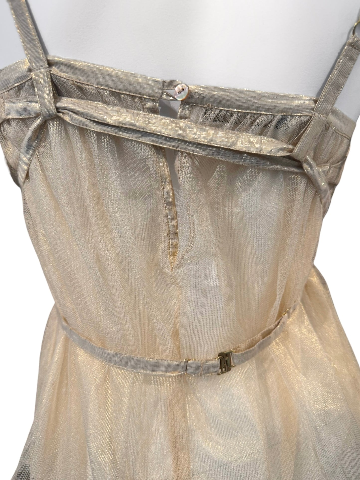 PLEIN SUD 2000s GOLDEN TULLE CAMI TOP