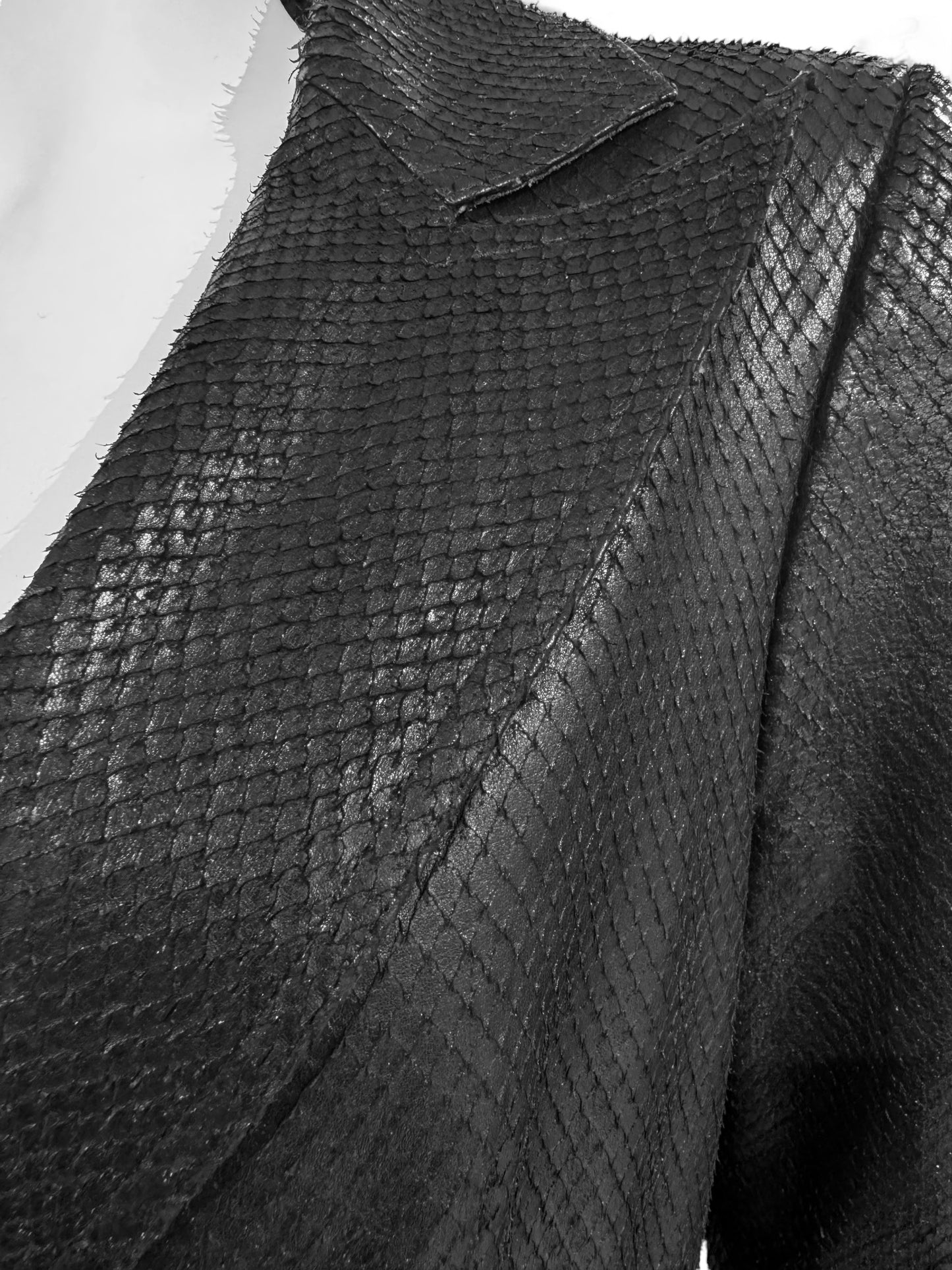 PLEIN SUD 1990s BLACK SNAKESKIN COAT