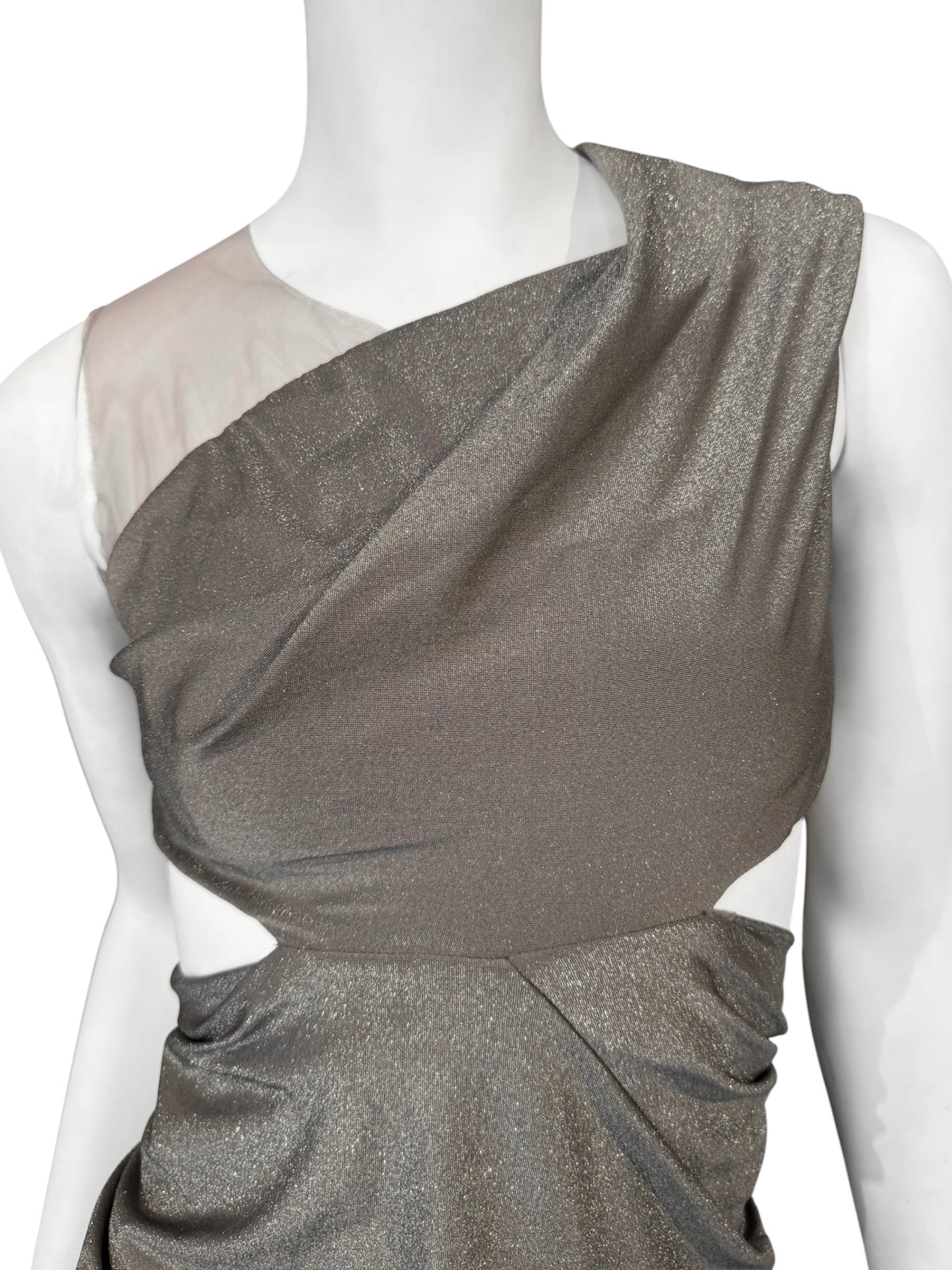 RICK OWENS LILIES 2020s GREY CUT OUT ASYMMETRICAL TANK TOP