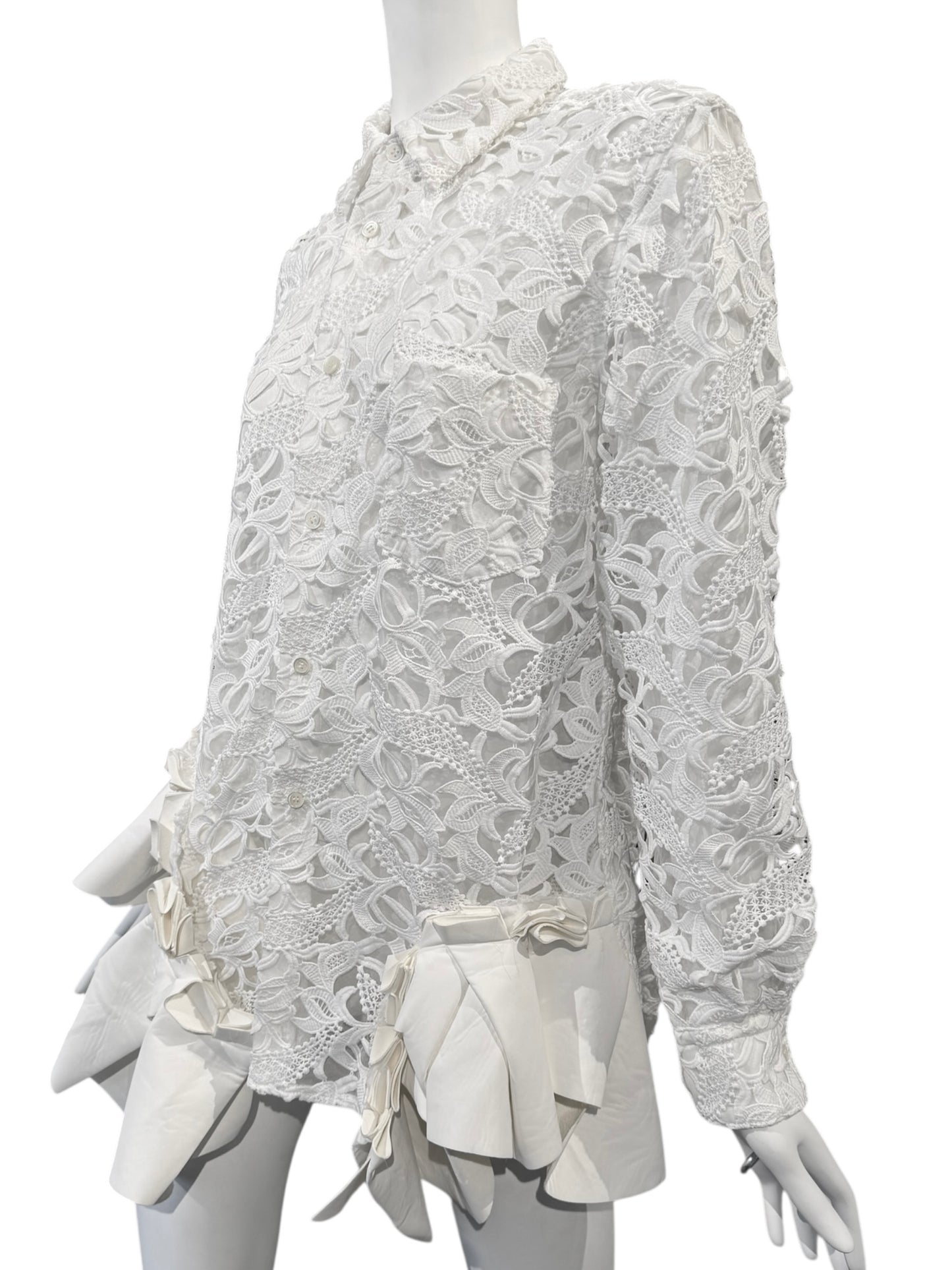 COMME DES GARÇONS FW2024 WHITE LACE SHIRT