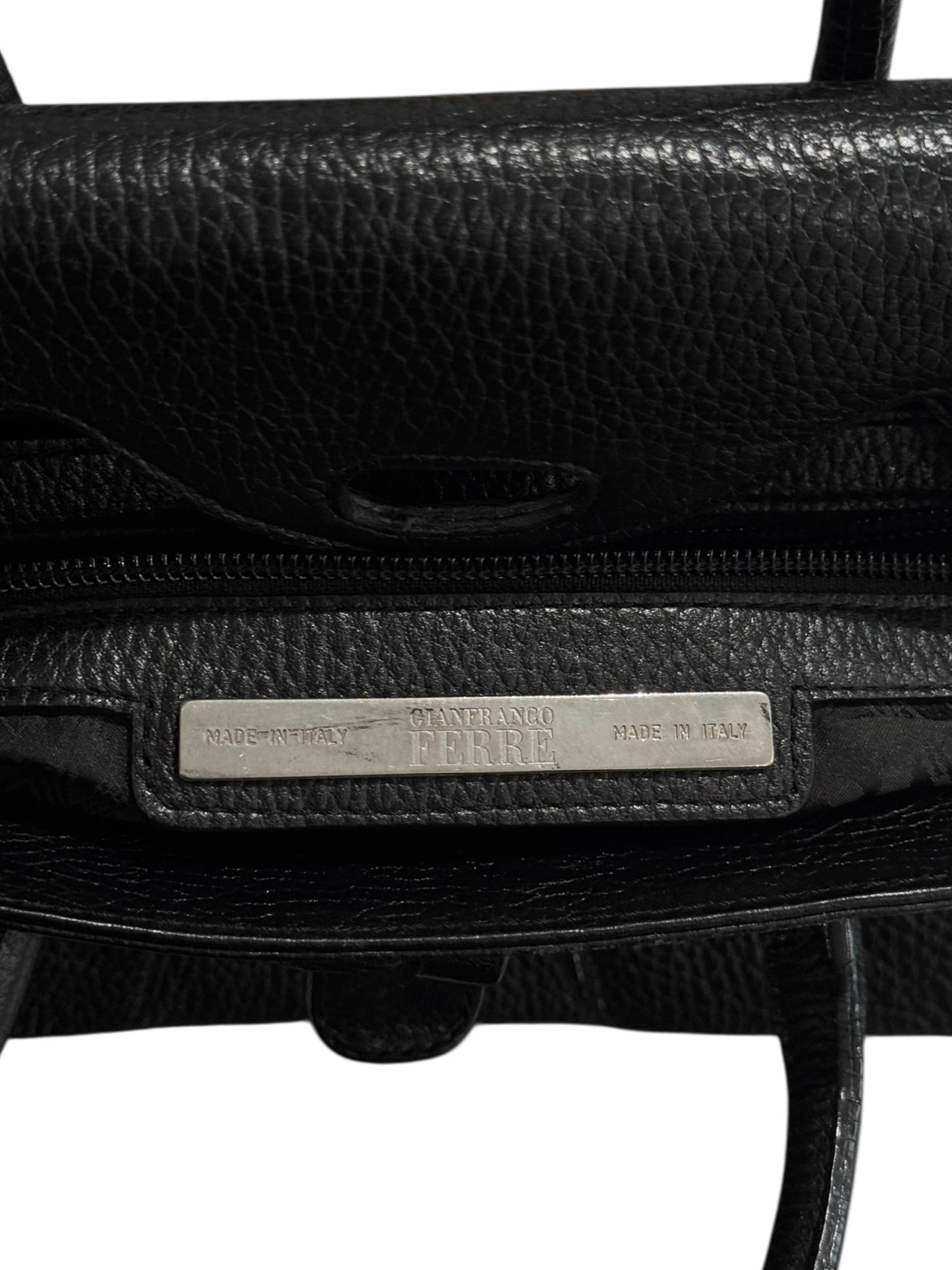 GIANFRANCO FERRE 2000s BLACK LEATHER BAG