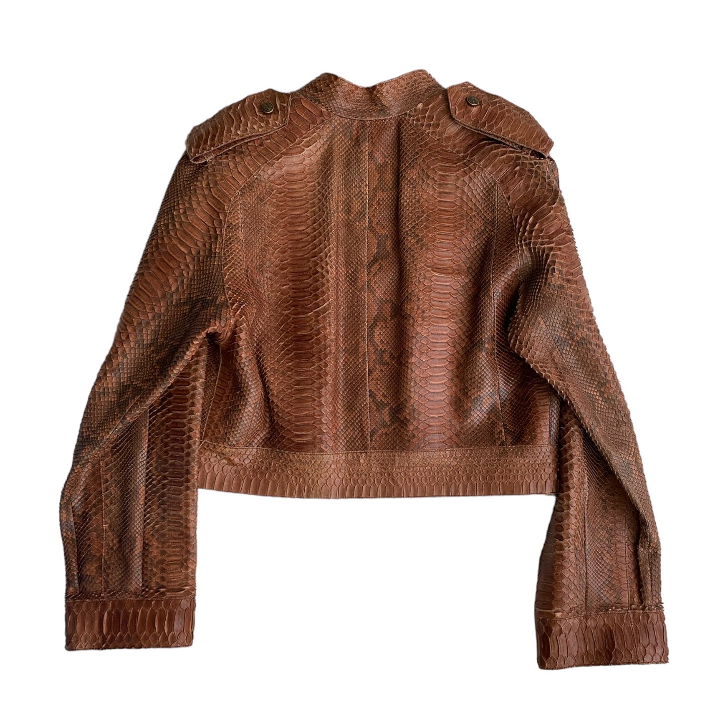 DIOR FW2001 BY GALLIANO BROWN PYTHON LEATHER JACKET