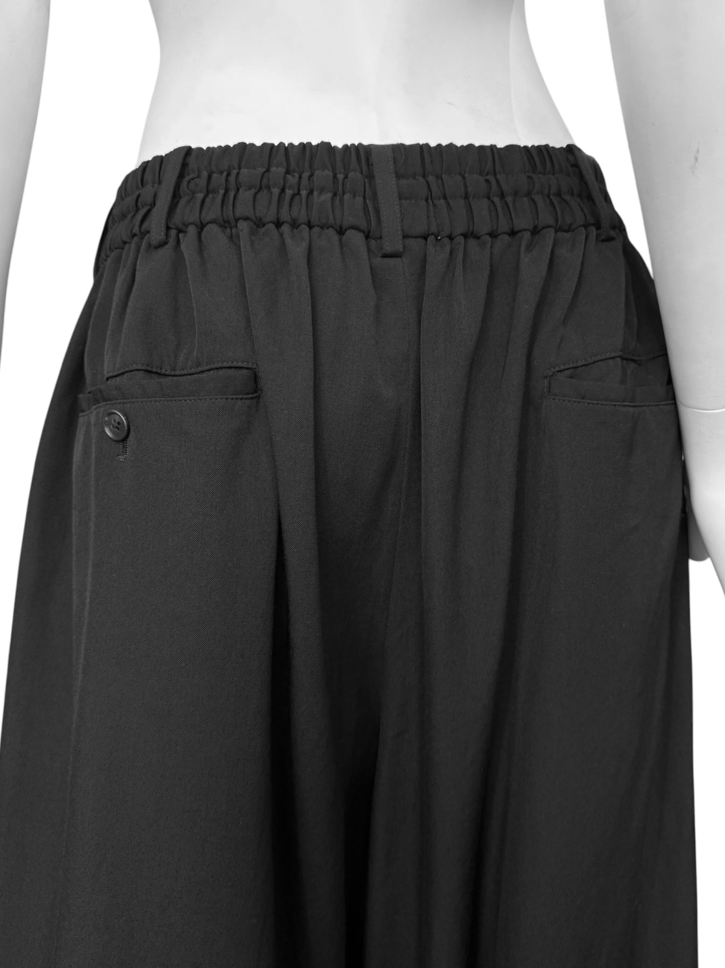 S’YTE YOHJI YAMAMOTO 2010s BLACK WOOL CULOTTE SKIRT