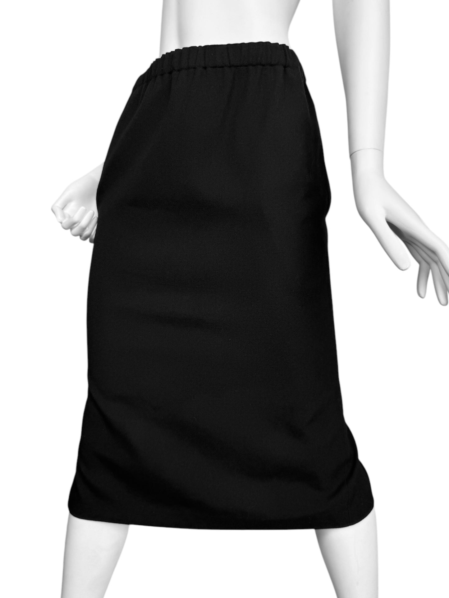 COMME DES GARÇONS FW2022 BLACK WOOL PENCIL SKIRT