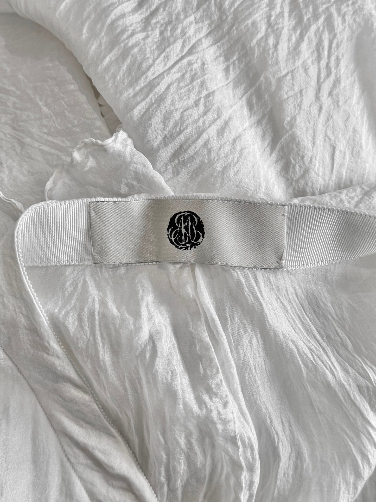 MARC LE BIHAN 2020s WHITE SILK MIDI SKIRT