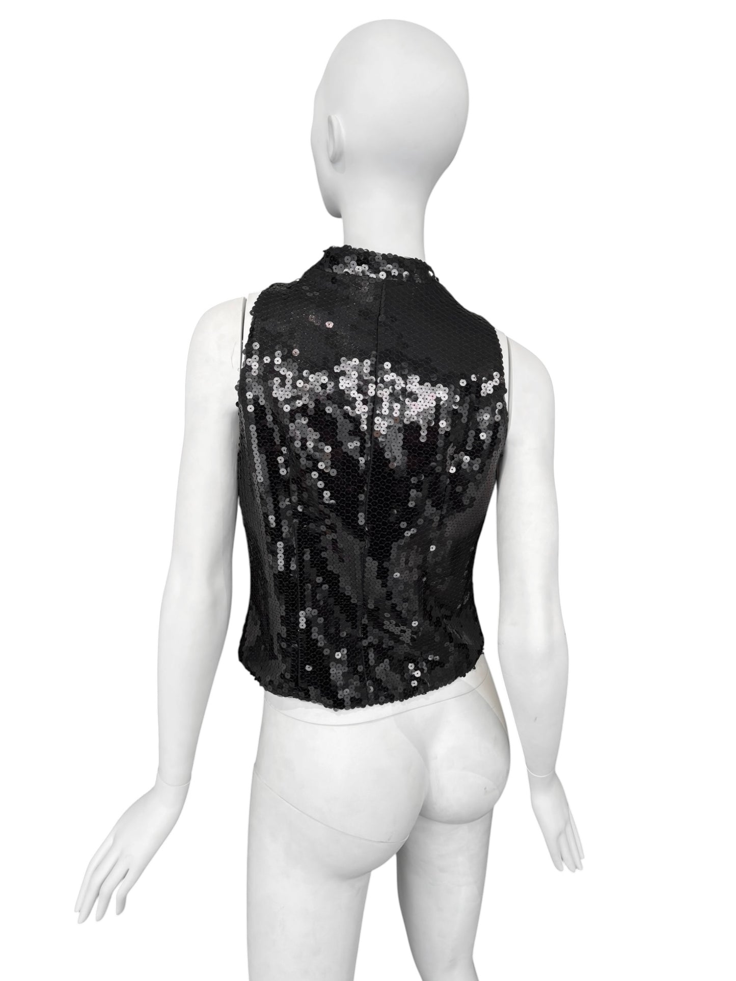ALEXANDER MCQUEEN FW1998 ‘JOAN’ BLACK SEQUINS VEST