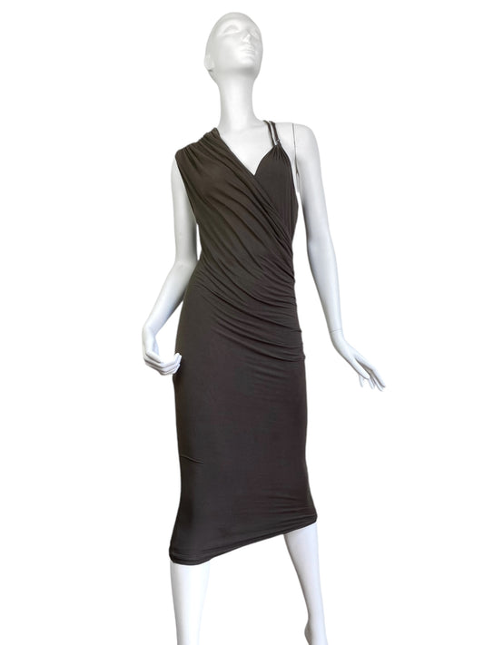 PLEIN SUD JEANIUS 2000s BROWN ASYMMETRICAL DRESS