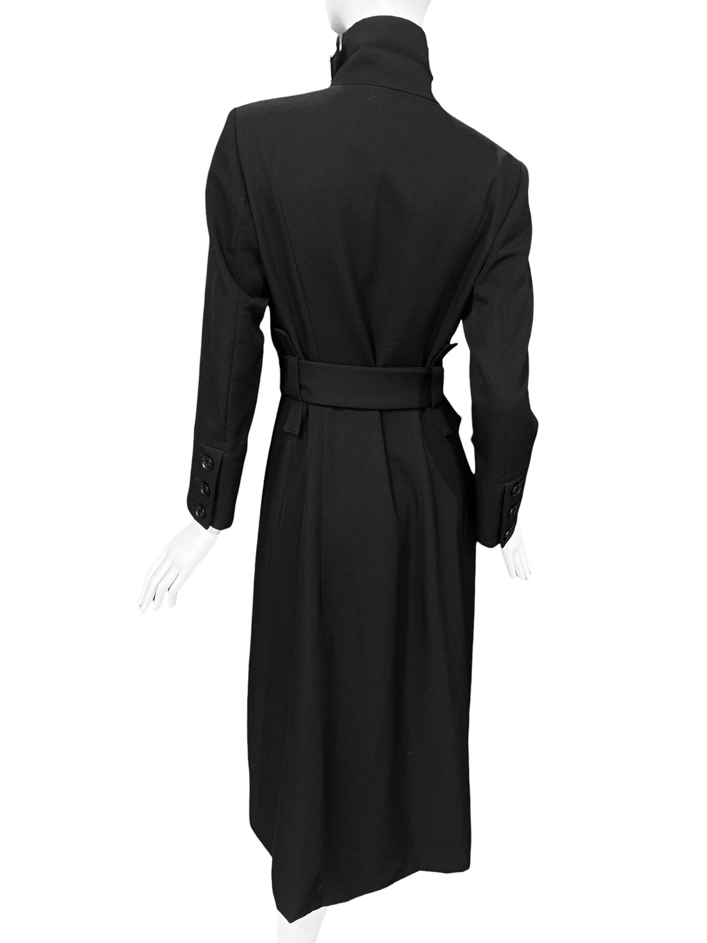 YOHJI YAMAMOTO FW2004 BLACK WOOL POCKET COAT
