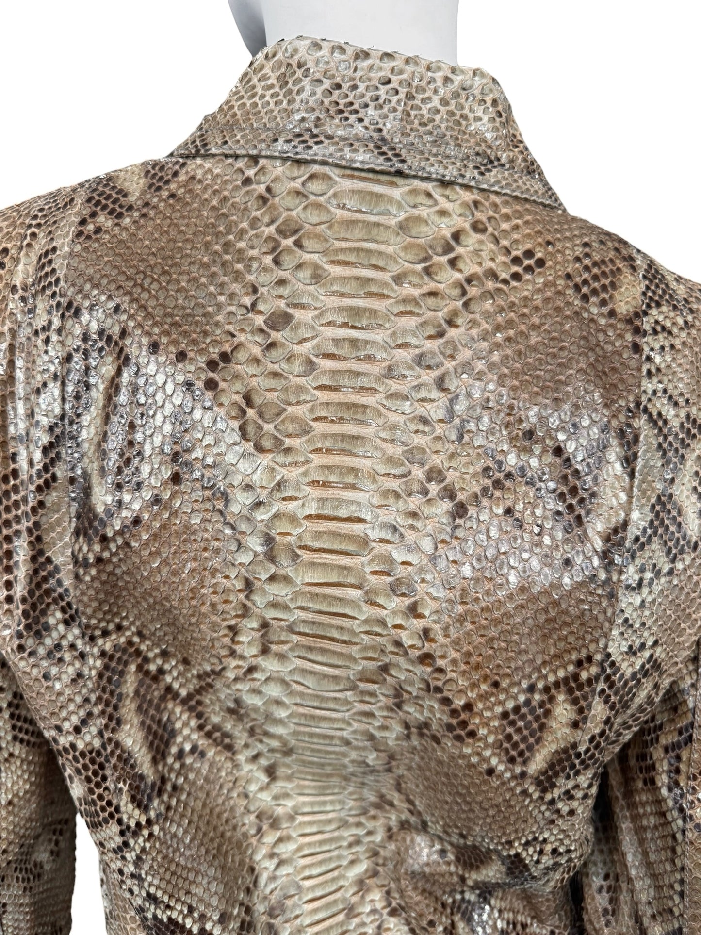 GUCCI RESORT 2011 BY FRIDAY GIANNINI BROWN PYTHON LEATHER JACKET