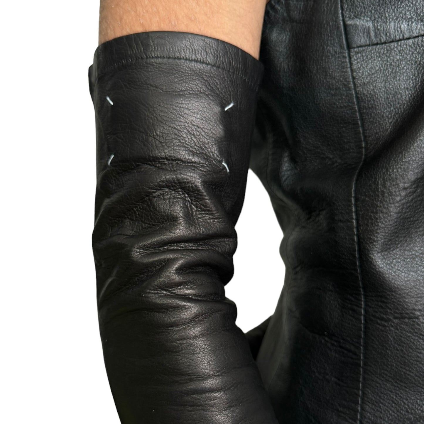 MAISON MARGIELA FW2009 BLACK LEATHER FINGERLESS GLOVES