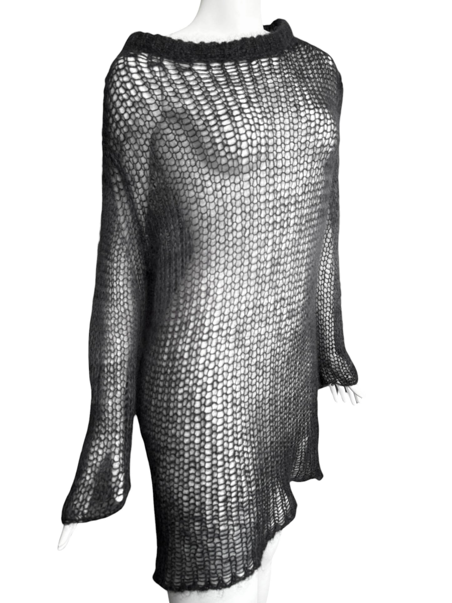 ISABEL BENENATO FW2014 GREY MOHAIR BLEND SWEATER