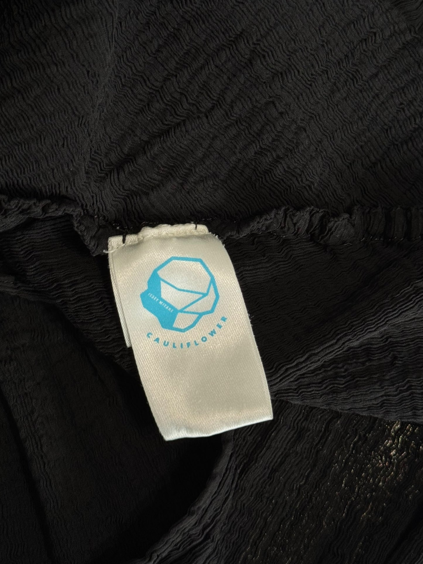 CAULIFLOWER ISSEY MIYAKE 2010s BLACK PLEATED SHEER TANK TOP