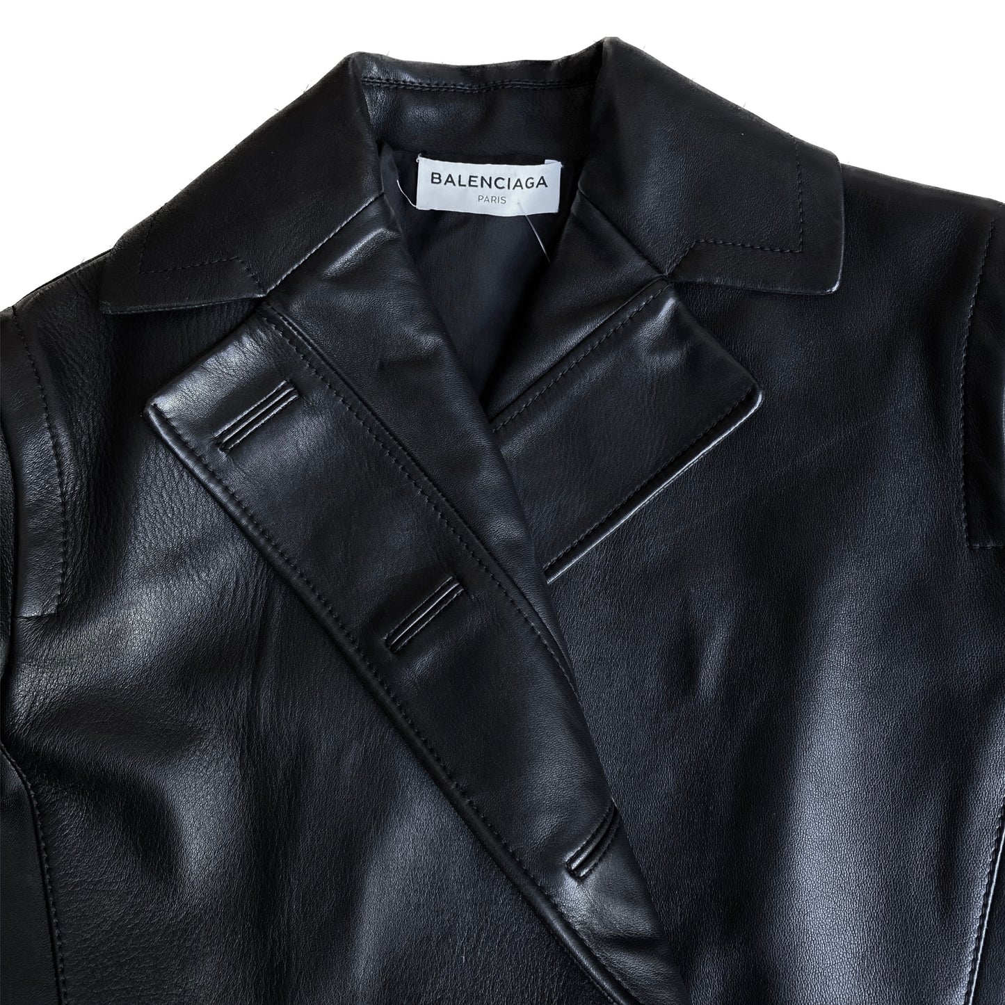 BALENCIAGA 2010s BY ALEXANDER WANG BLACK LEATHER JACKET