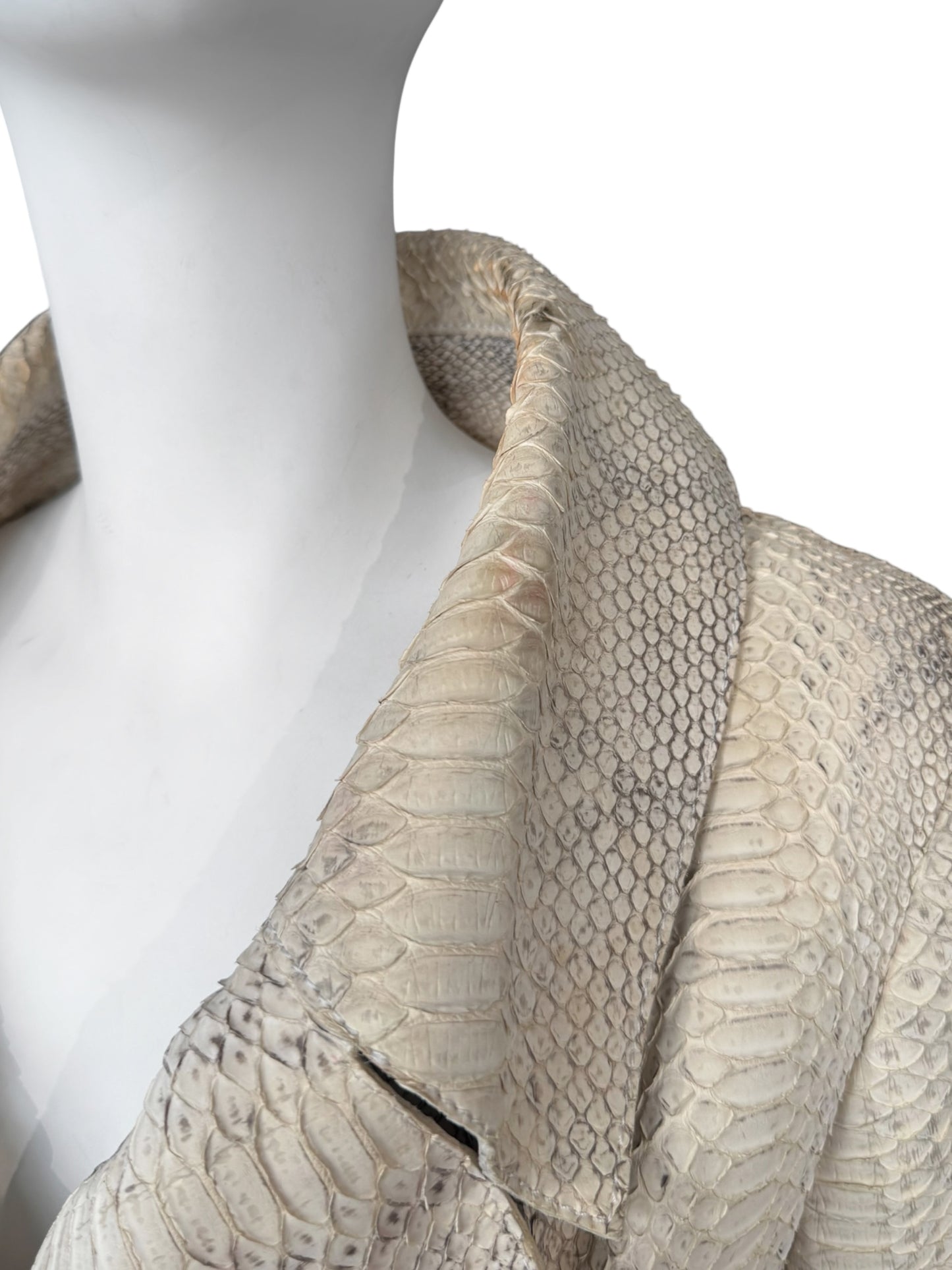 JITROIS 2000s CREAM PYTHON LEATHER JACKET