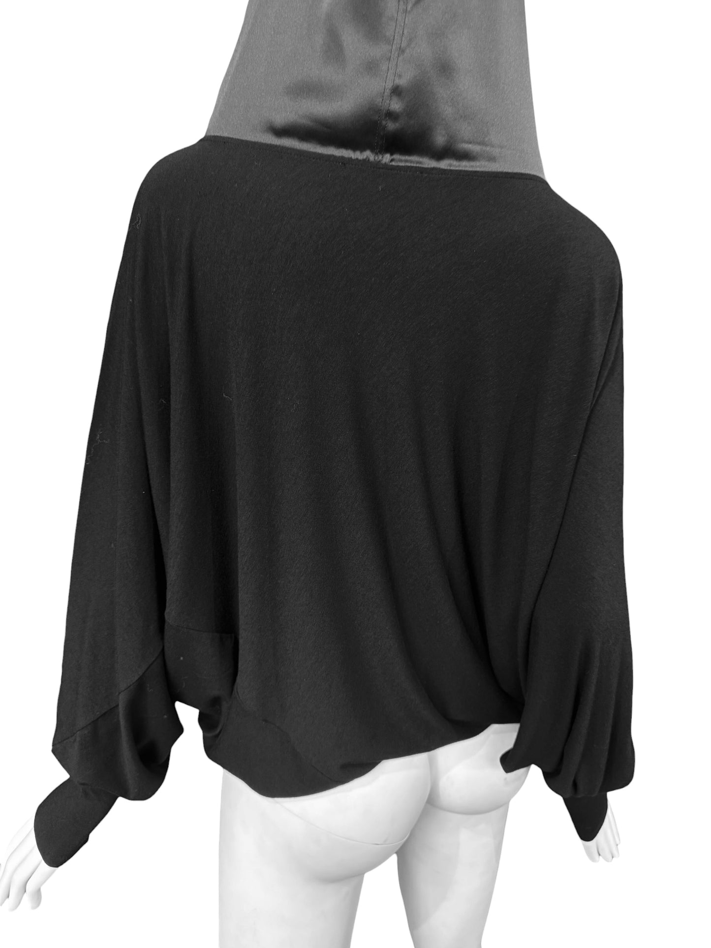 PLEIN SUD JEANIUS FW2013 BLACK HOODED BATWING SLEEVES SWEATER