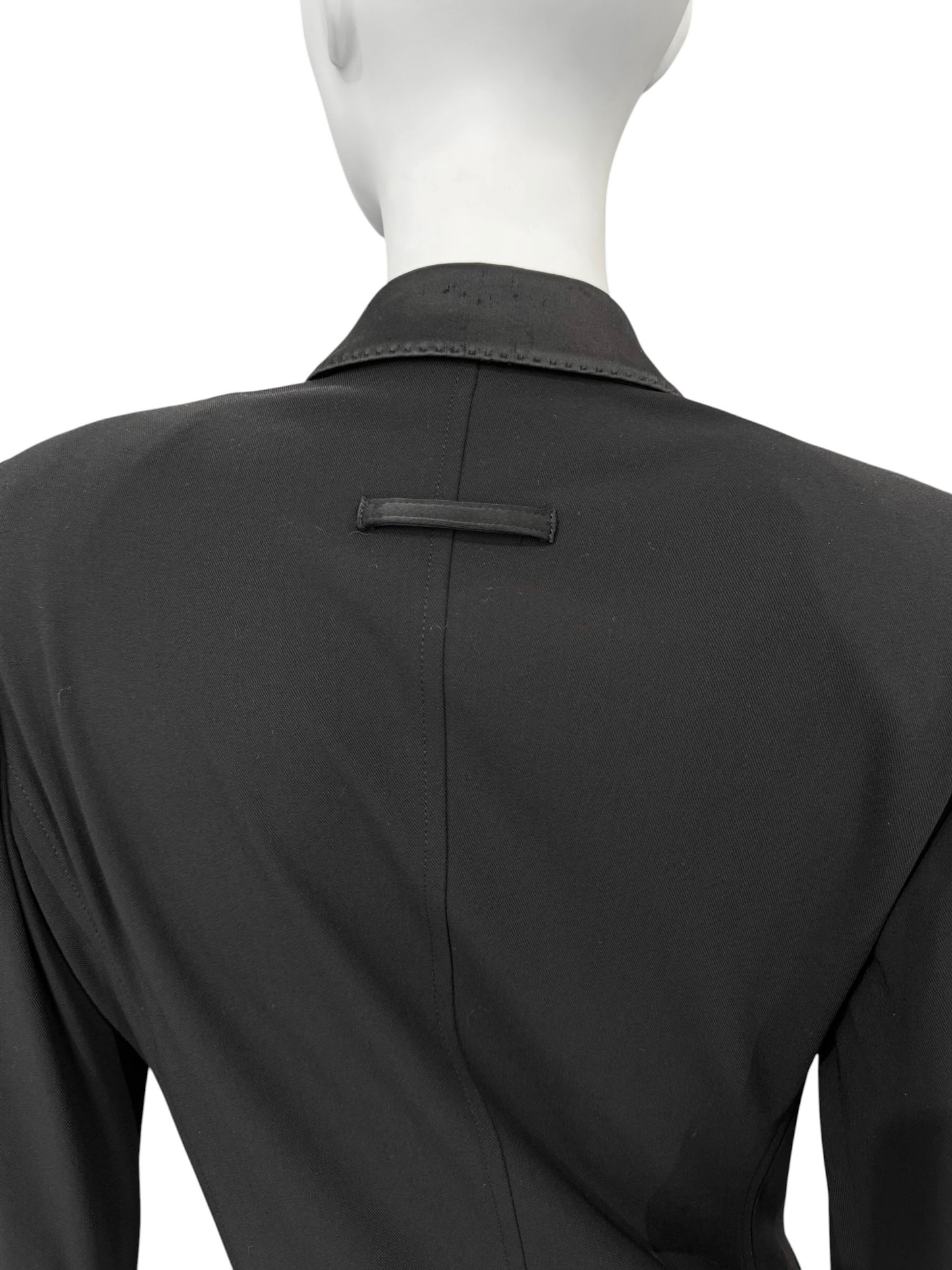 JEAN PAUL GAULTIER 2000s BLACK WOOL DOUBLE BREASTED MAXI DRESS