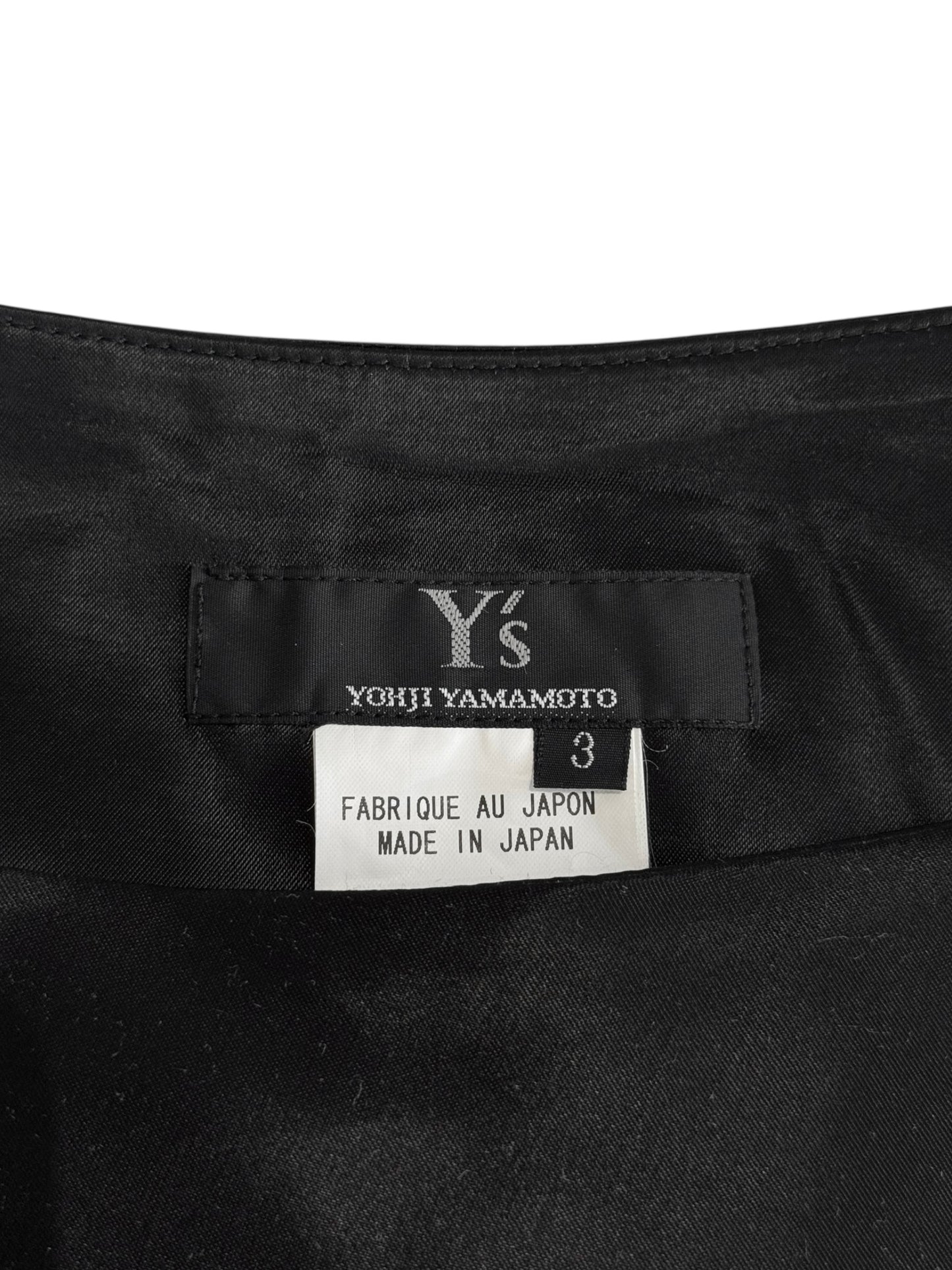 Y’S YOHJI YAMAMOTO SS2004 BLACK & WHITE MOTIF ASYMMETRICAL SKIRT