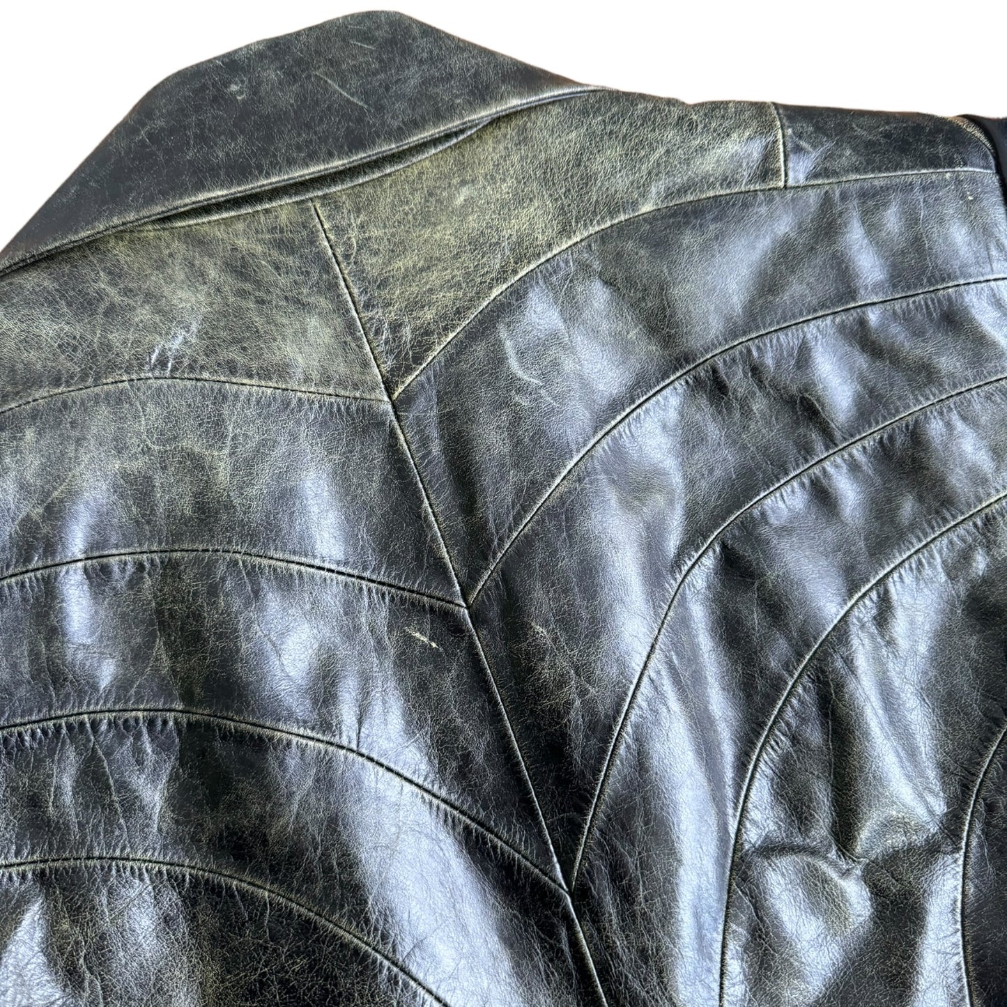 ROBERTO CAVALLI FW1999 DARK GREEN LEATHER BLAZER