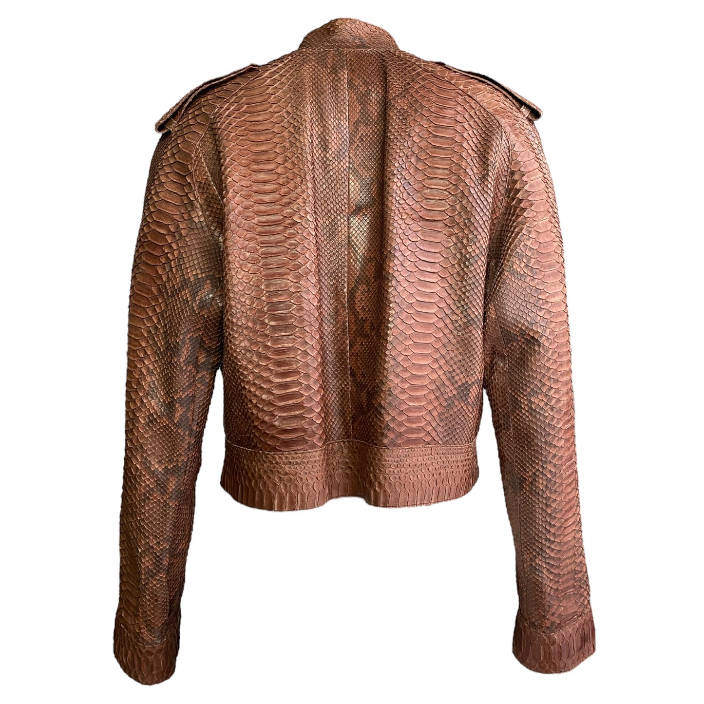 DIOR FW2001 BY GALLIANO BROWN PYTHON LEATHER JACKET