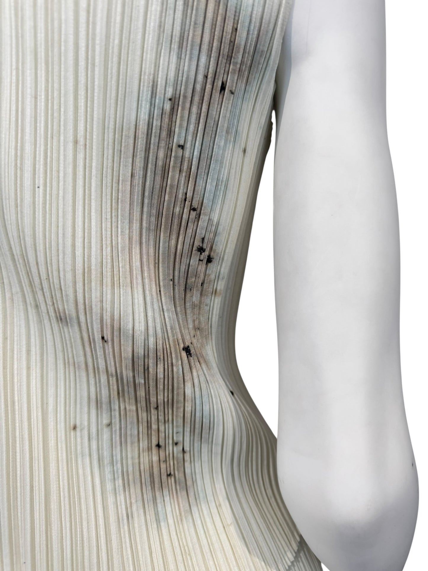 PLEATS PLEASE ISSEY MIYAKE 1998 X CAI GUO-QIANG GUNPOWDER PRINT PLEATED 3P. SET (TOP, PANTS & TUNIC)