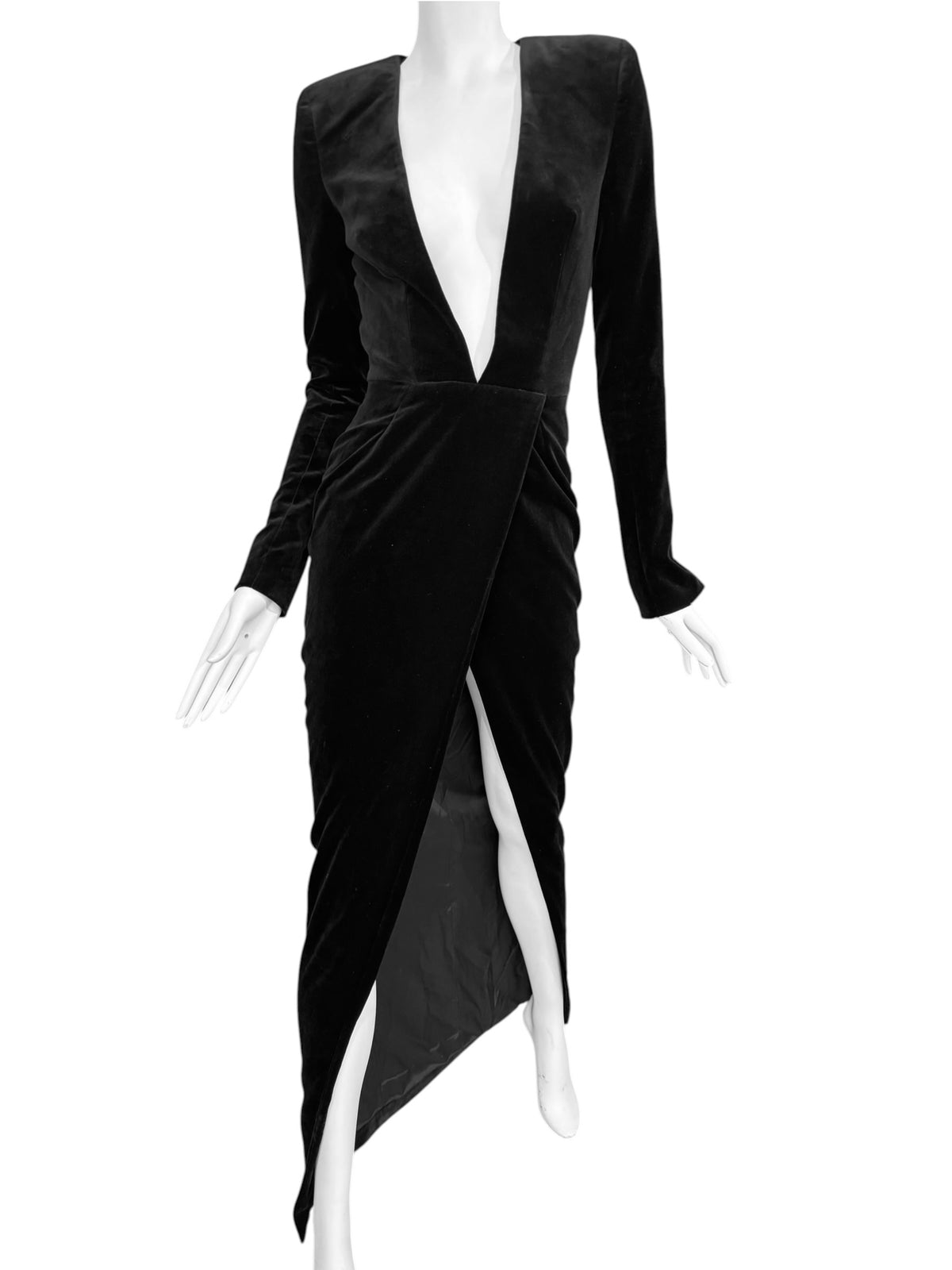 ALEXANDRE VAUTHIER FW2018 BLACK VELVET MAXI DRESS