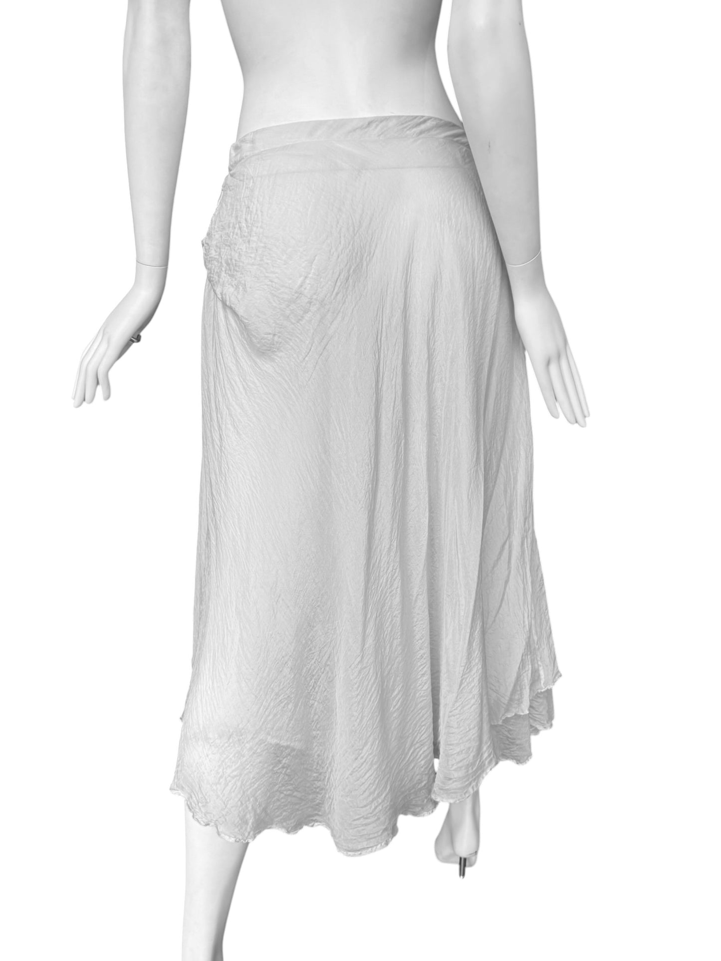 MARC LE BIHAN 2020s WHITE SILK MIDI SKIRT