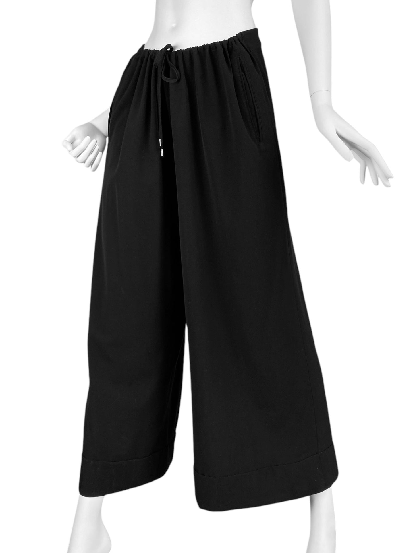 JEAN PAUL GAULTIER 2000s BLACK WIDE LEG PANTS