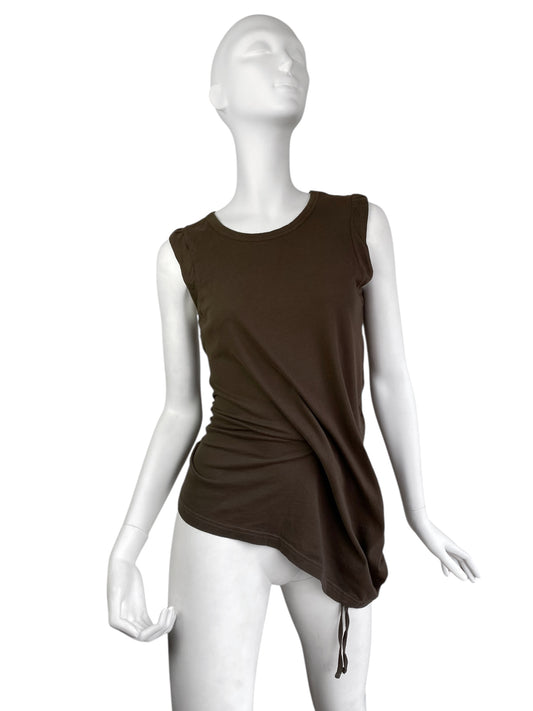 ANN DEMEULEMEESTER 2010s BROWN TIE UP TANK TOP