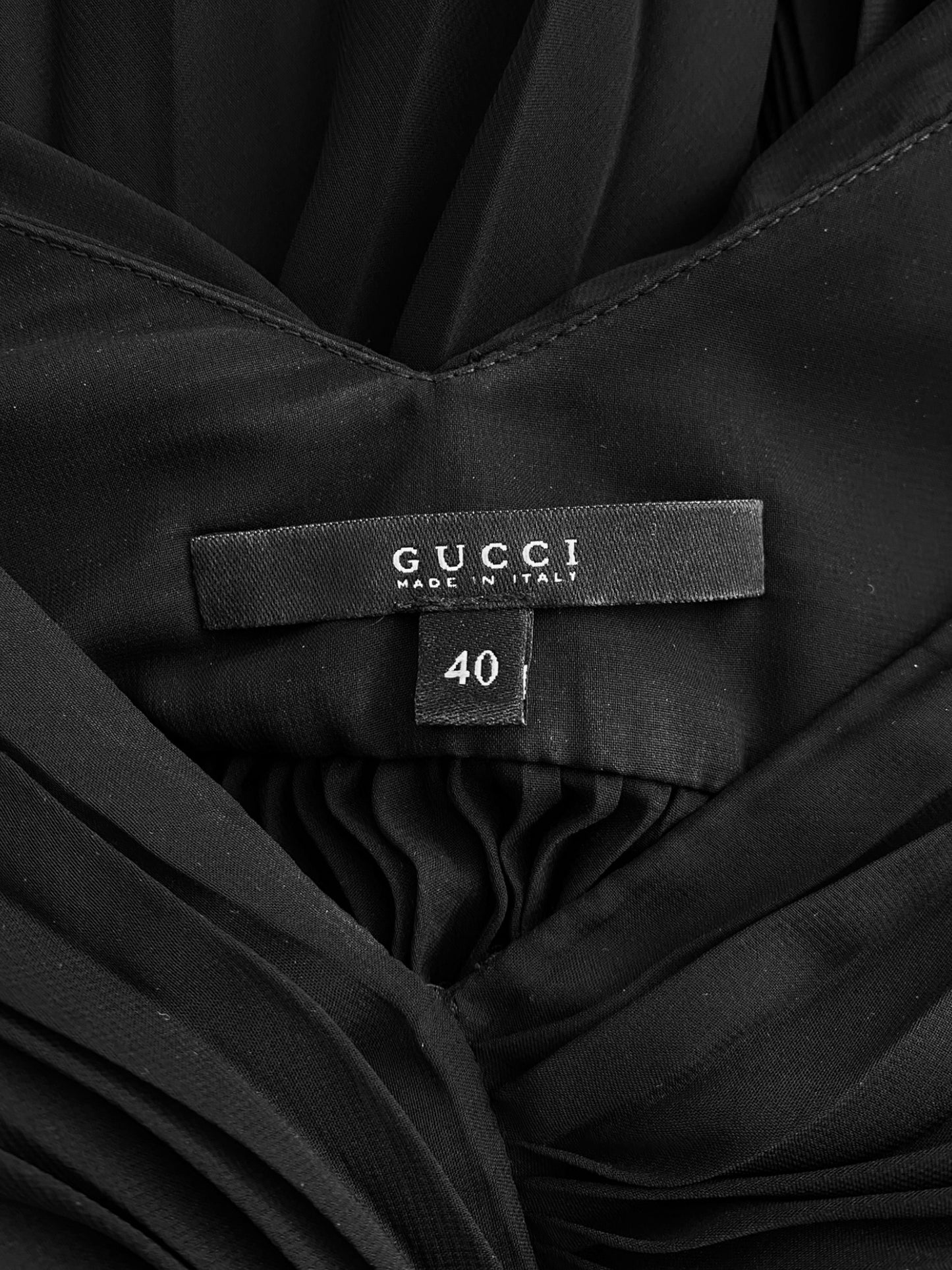 GUCCI 2005 BY ALESSANDRA FACCHINETTI BLACK PLEATED TOP