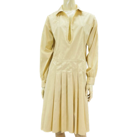 PRADA 2000s BEIGE PLEATED OVERSIZE SPORTY DRESS