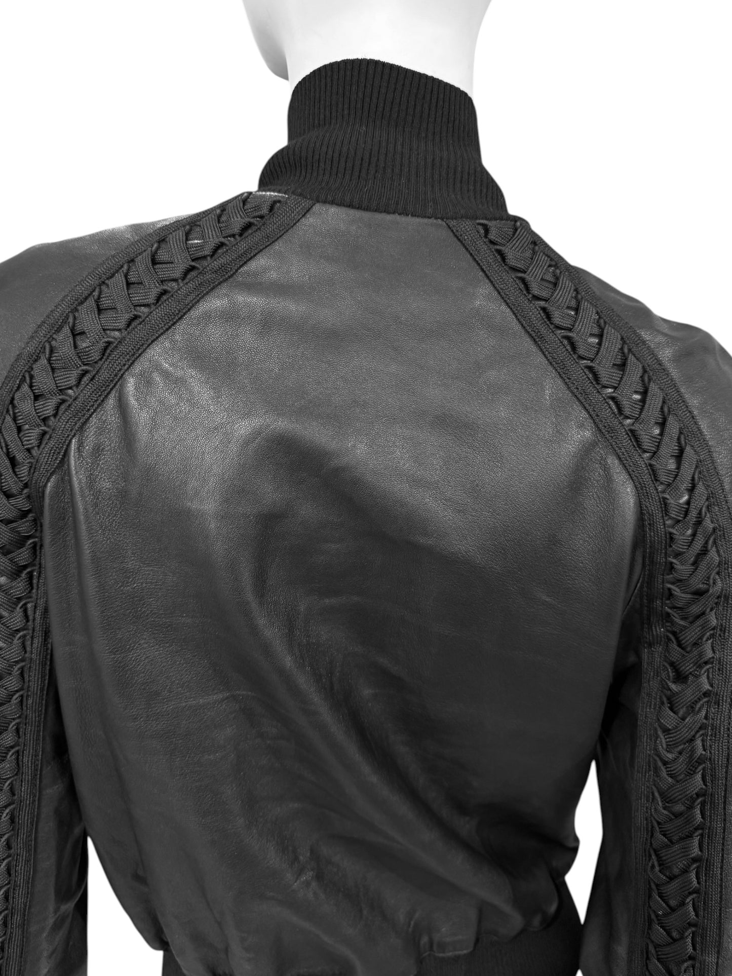 DIOR FW2002 BLACK LEATHER LACE-UP JACKET