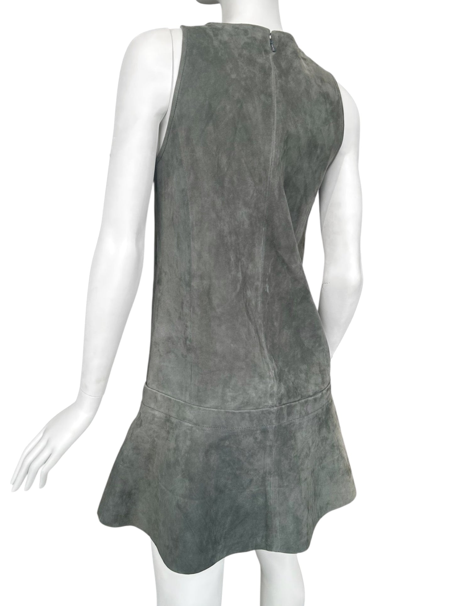 BALENCIAGA SS2013 BY NICOLAS GHESQUIÈRE GREY SUEDE A-LINE MINI DRESS