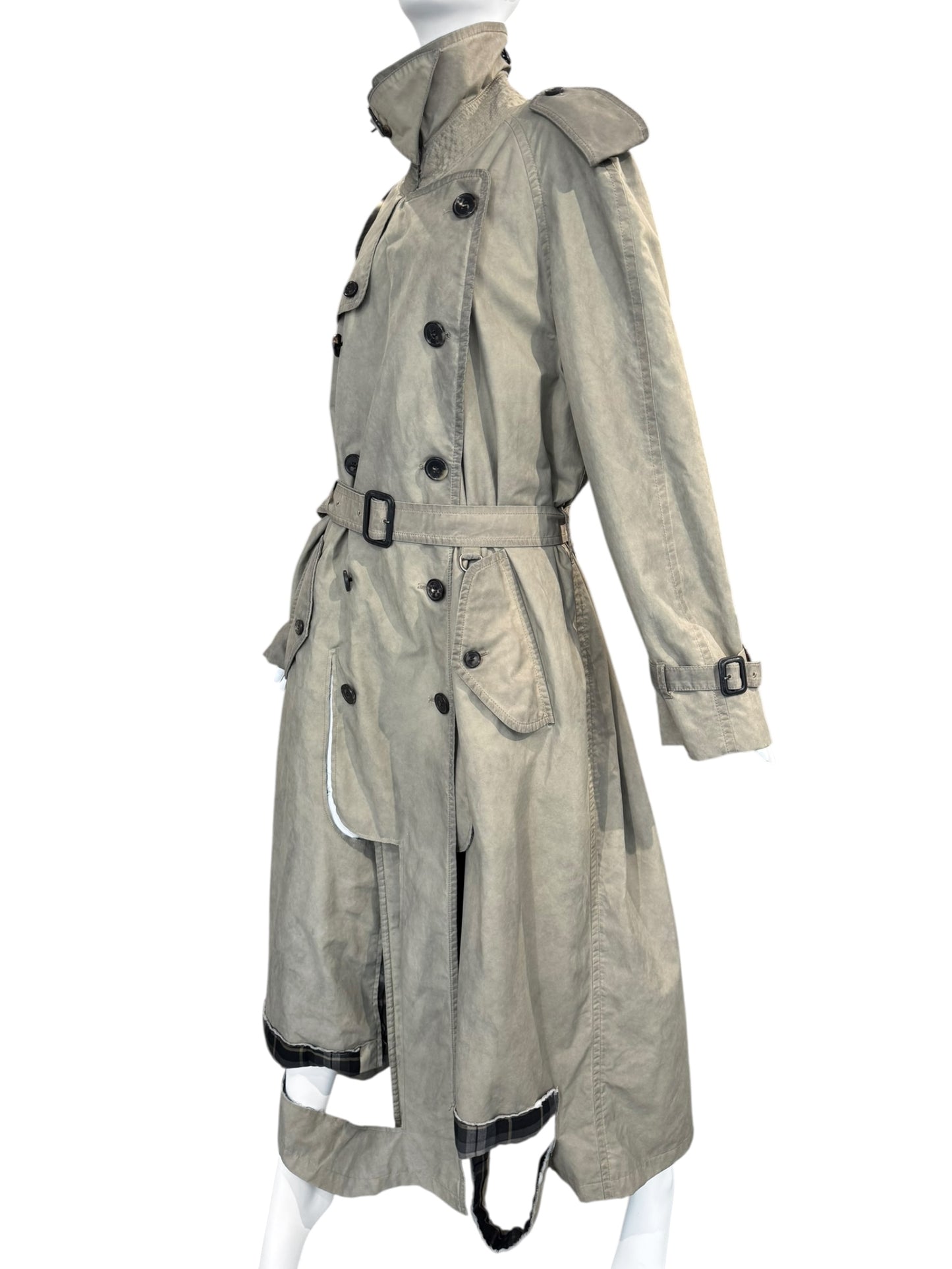 MAISON MARGIELA FW2019 BY JOHN GALLIANO BEIGE DESTRUCTURED TRENCH COAT