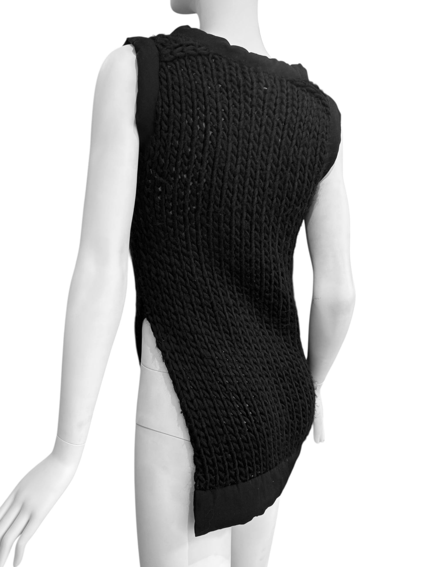 YOHJI YAMAMOTO FW2001 BLACK WOOL TANK TOP
