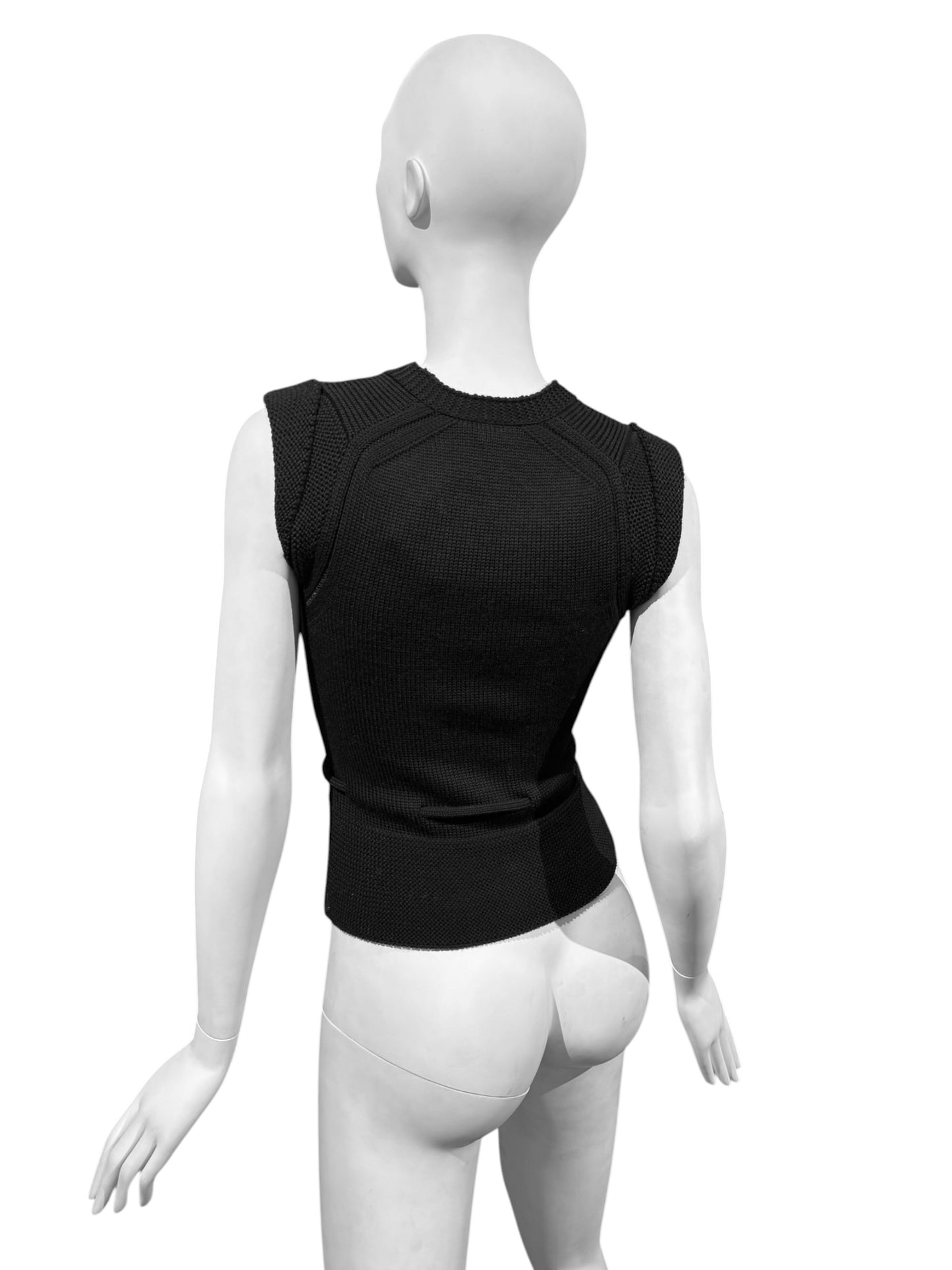 GUCCI FW2007 BY FRIDA GIANNINI BLACK WOOL TANK TOP