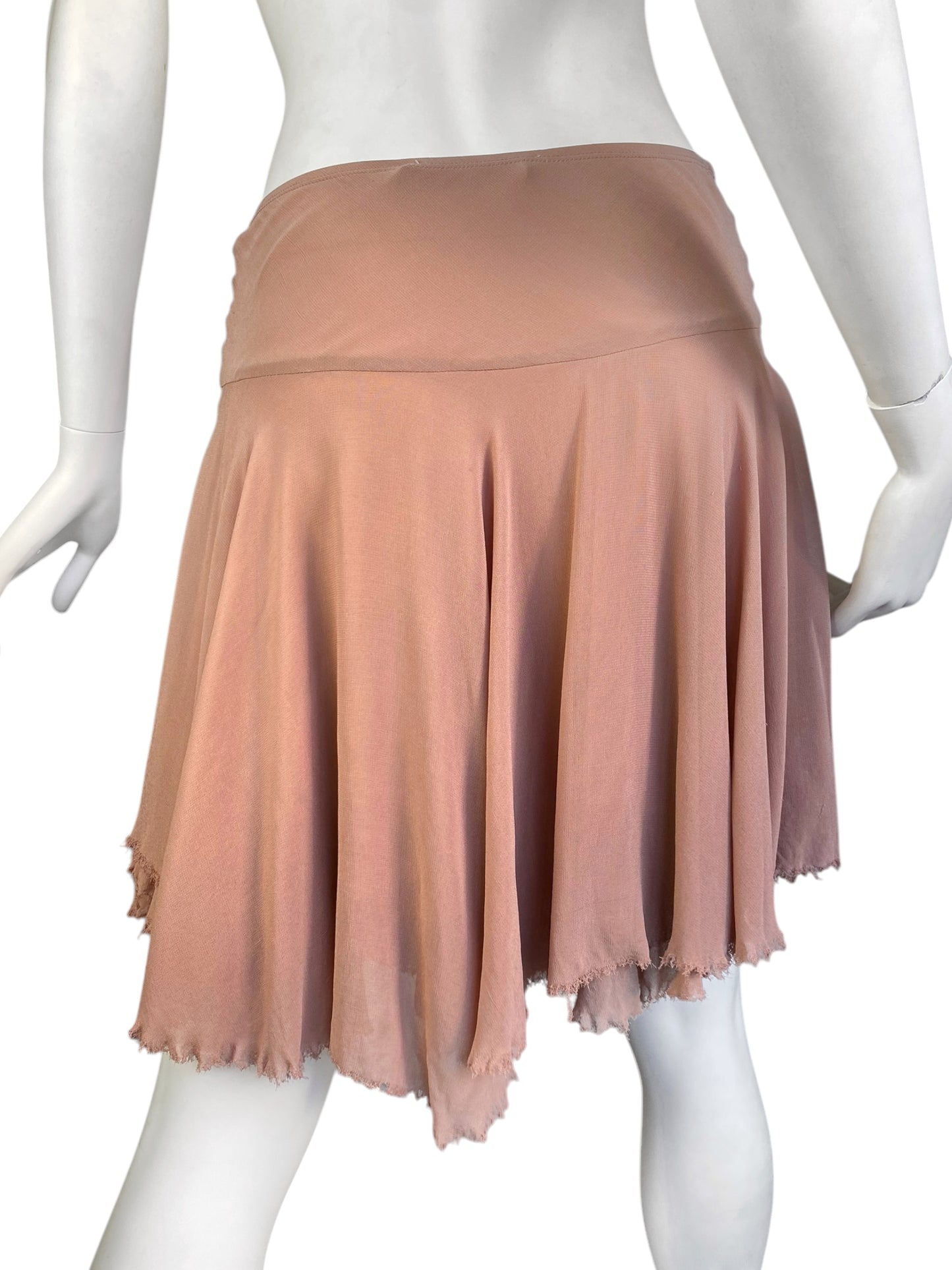 PLEIN SUD 2000s PINKY NUDE SKATER MINI SKIRT