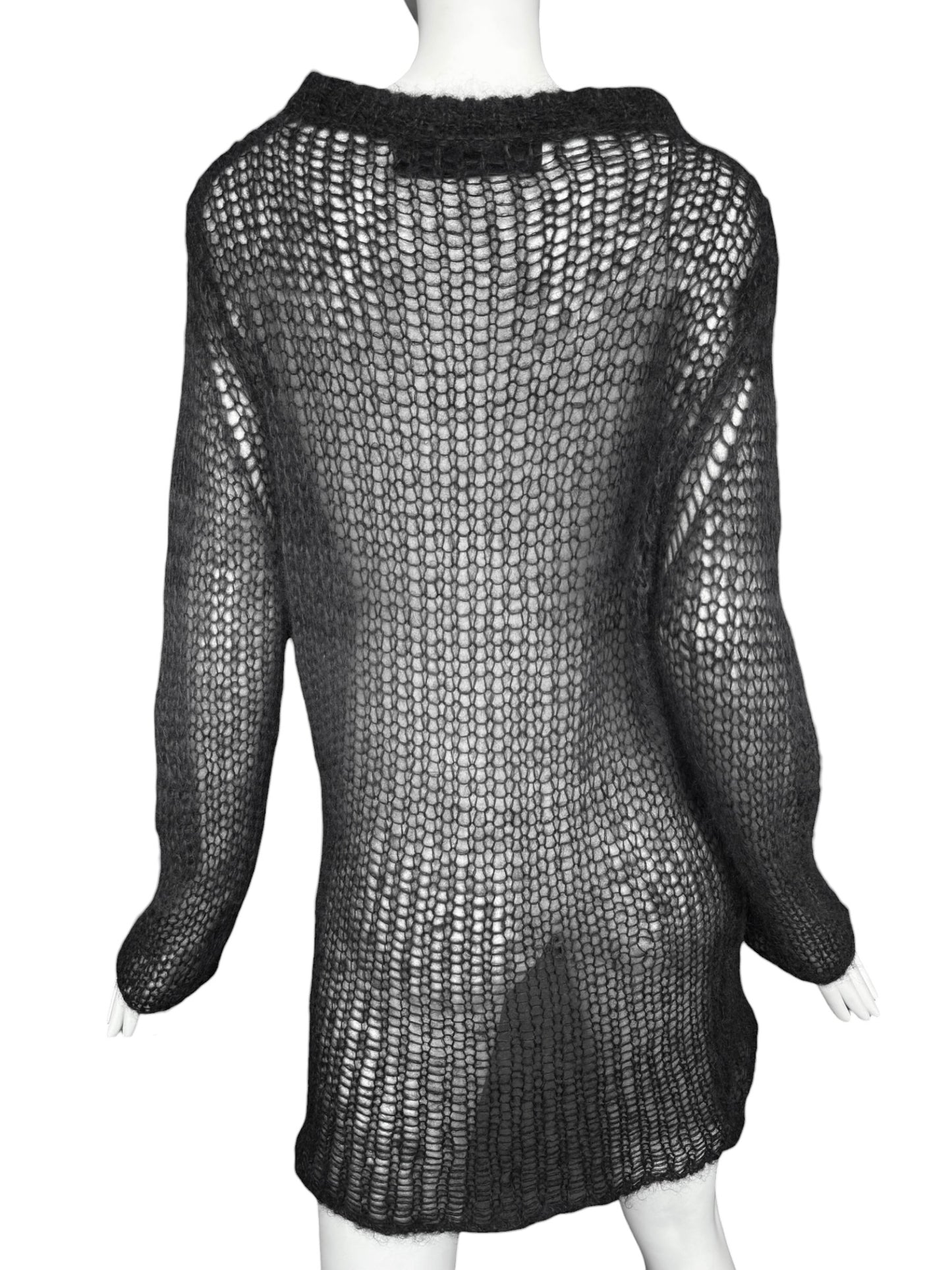 ISABEL BENENATO FW2014 GREY MOHAIR BLEND SWEATER