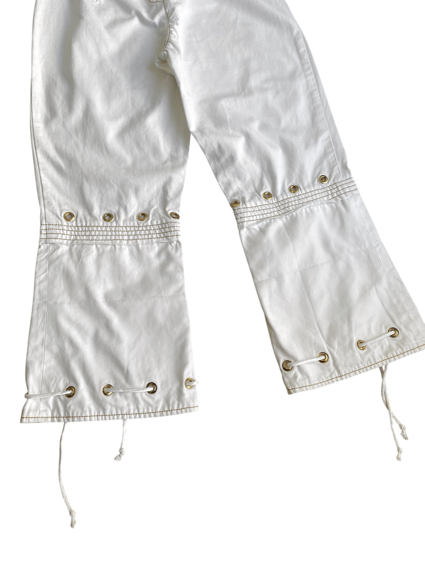 JEAN PAUL GAULTIER 2000s WHITE LACED CAPRI PANTS