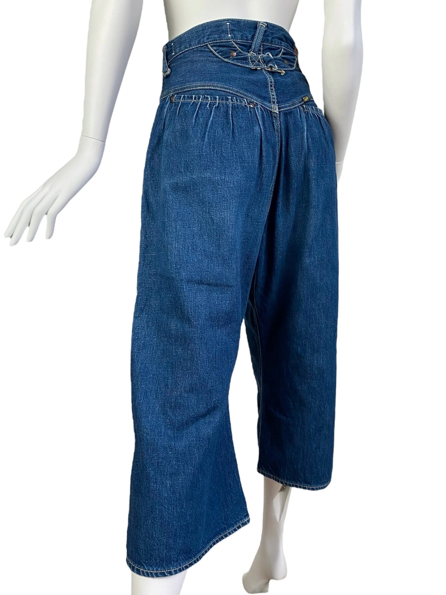 KAPITAL 2010s BLUE DENIM WIDE CAPRI PANTS