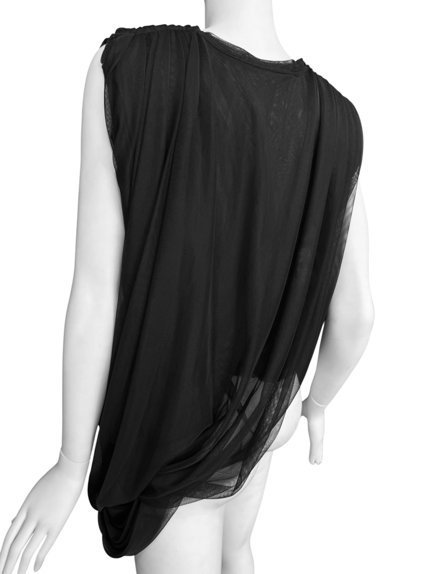 JUNYA WATANABE 2020s BLACK LAYERED DRAPED TANK TOP