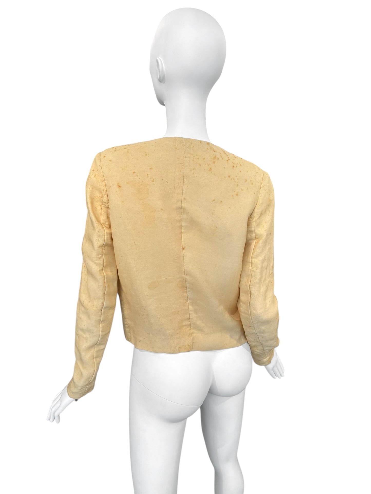 UMA WANG SS2019 YELLOW LINEN & SILK STAINED JACKET