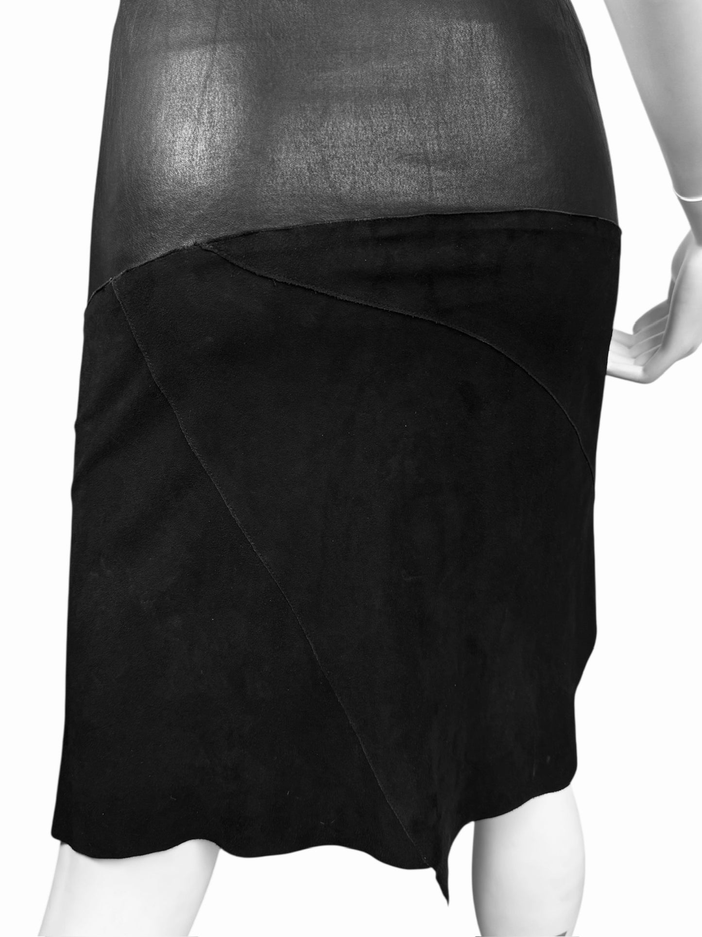 JITROIS 2000s BLACK LEATHER LACE-UP DRESS